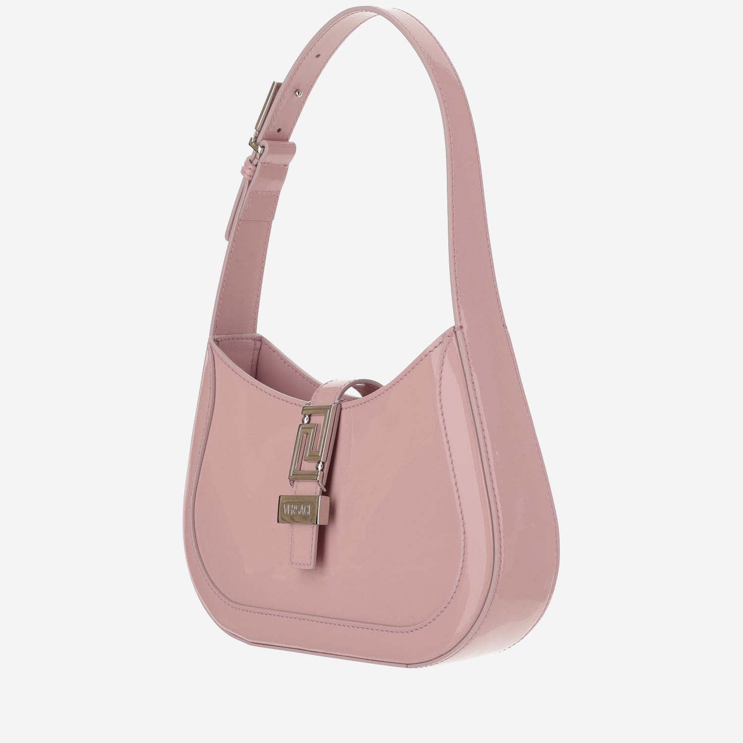 Shop Versace Goddess Greca Shoulder Bag Small In Pink