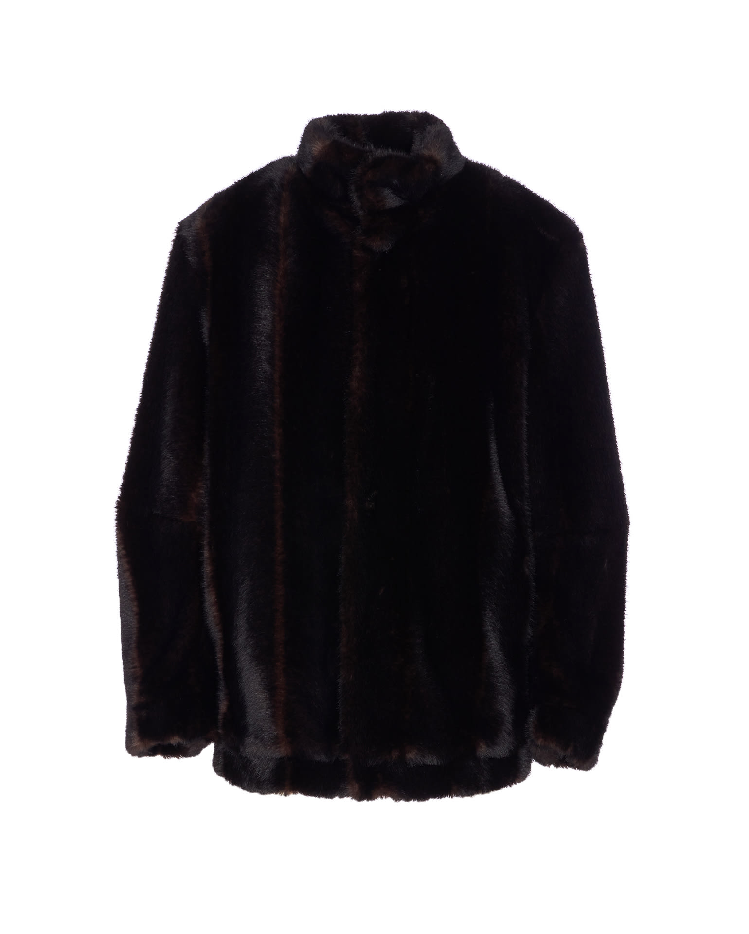 Mm6 Maison Margiela Faux Fur Jacket In Brown