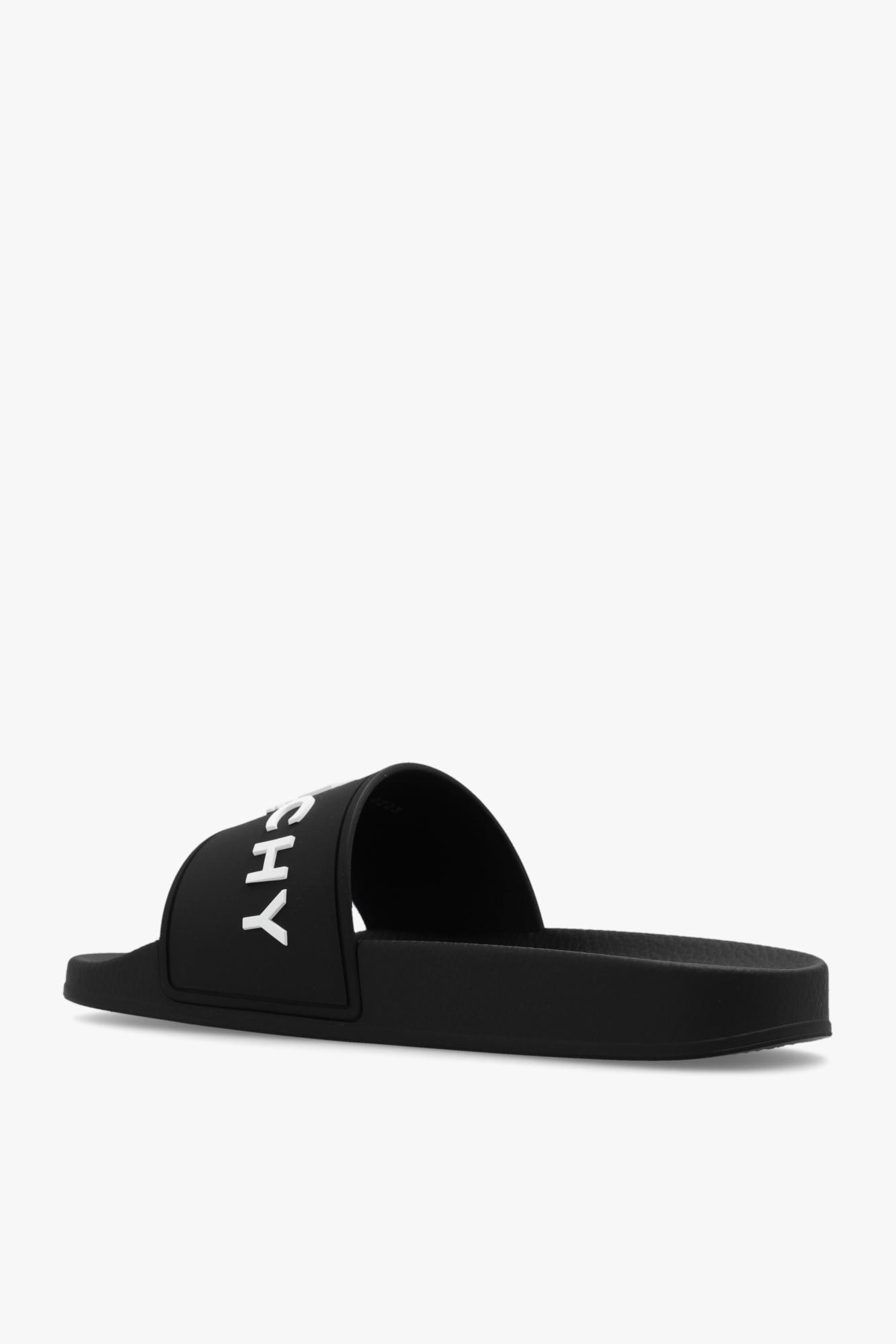 Shop Givenchy Slides With Logo In Black