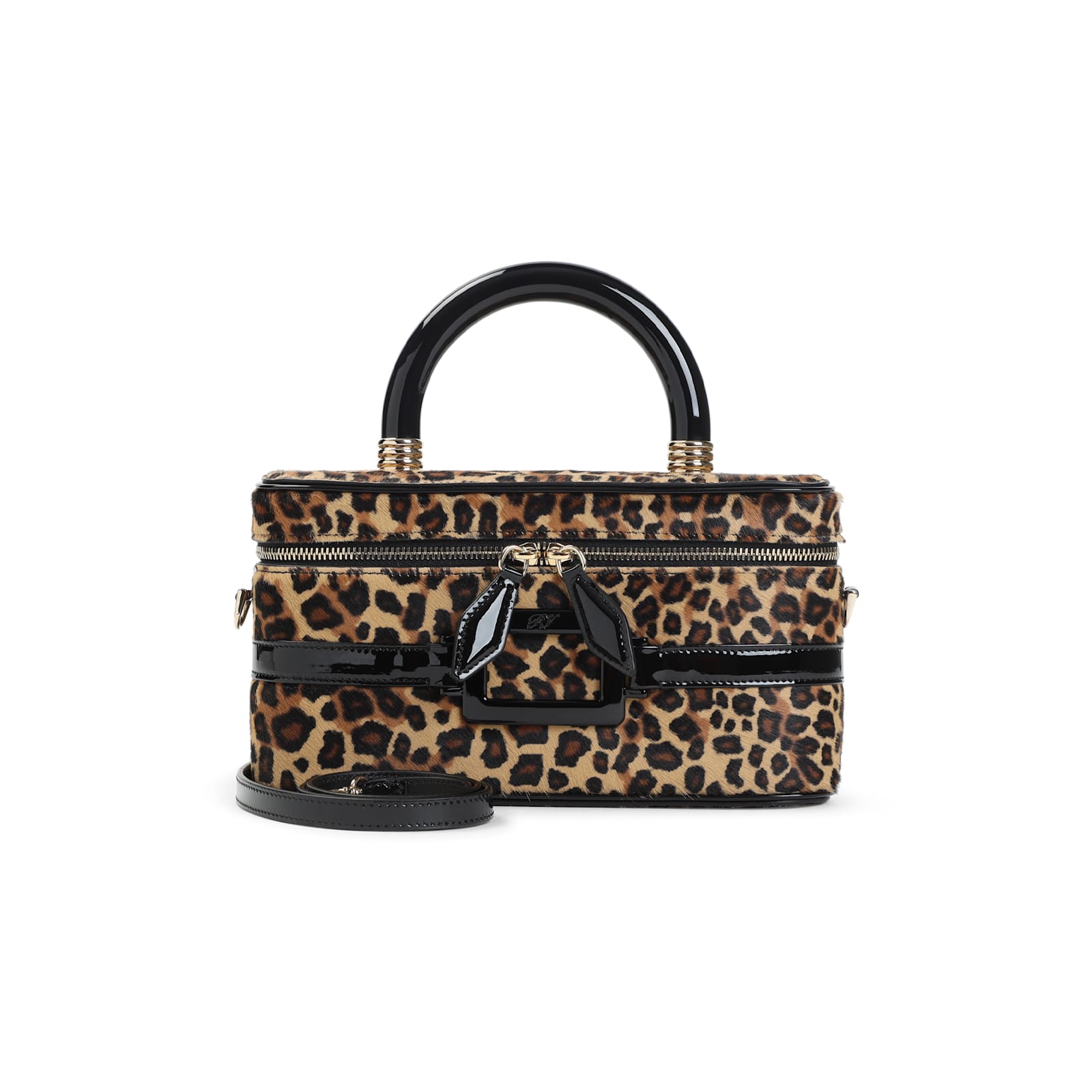 Roger Vivier Mini Vanity Bag With Top Handle And Strap In Neutral