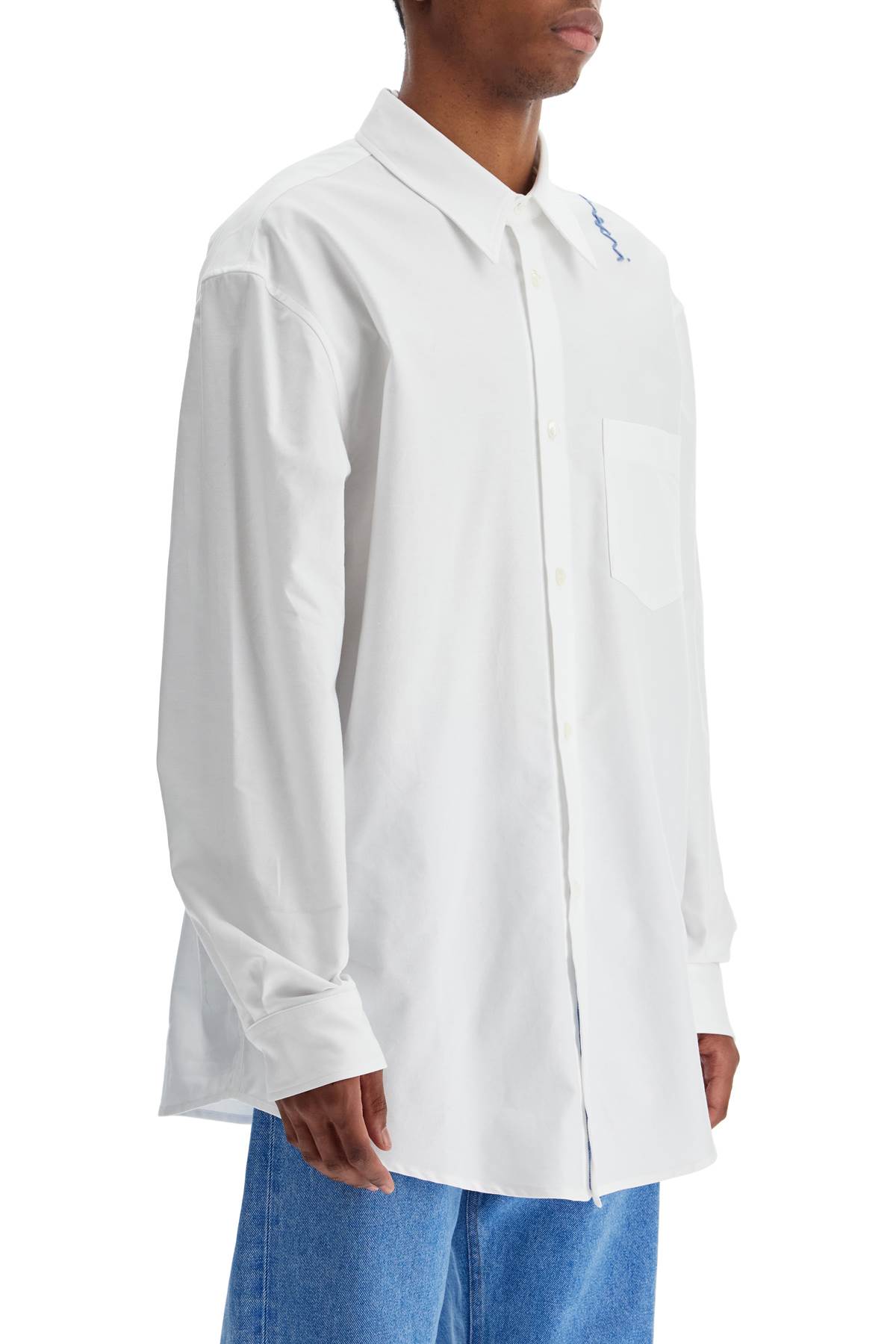 Marni "oxford Shirt With Pocket Detail In Lily White (white)