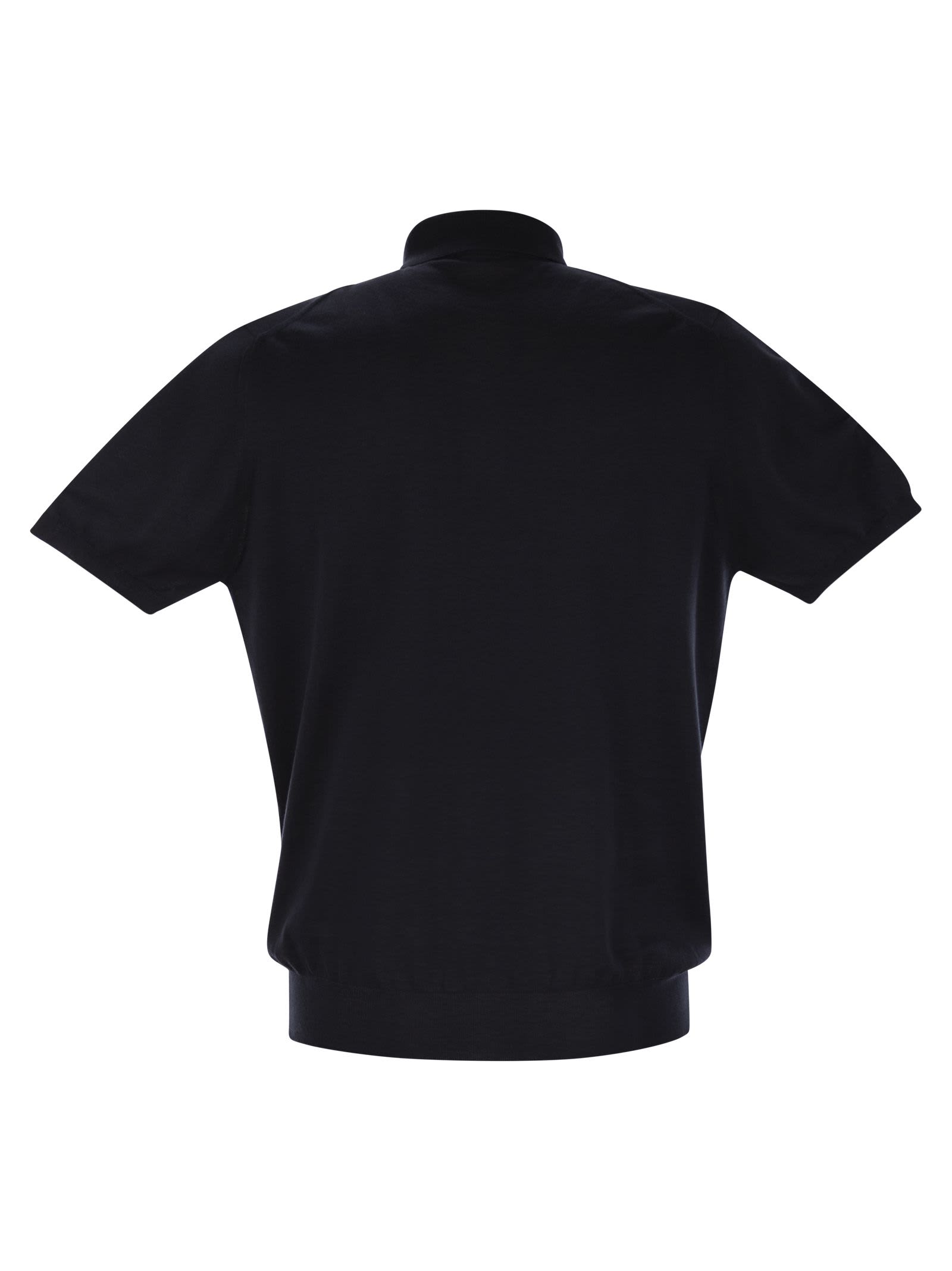 Shop Kiton Short-sleeved Cotton Polo Shirt In Blue