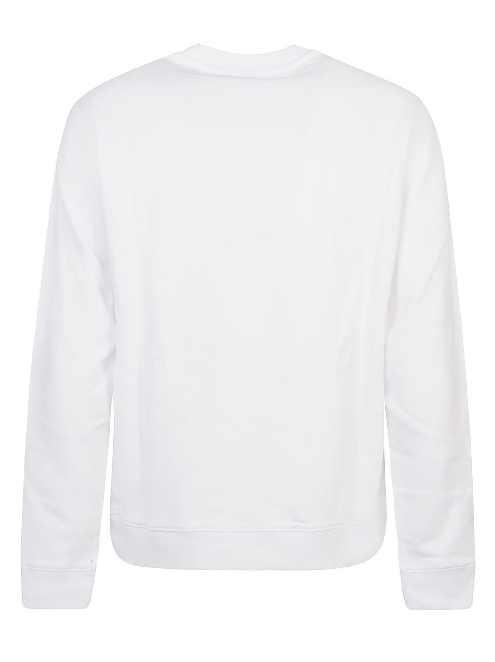 Shop Moschino Printed Logo Sweatshirt In Bianco Fantasia