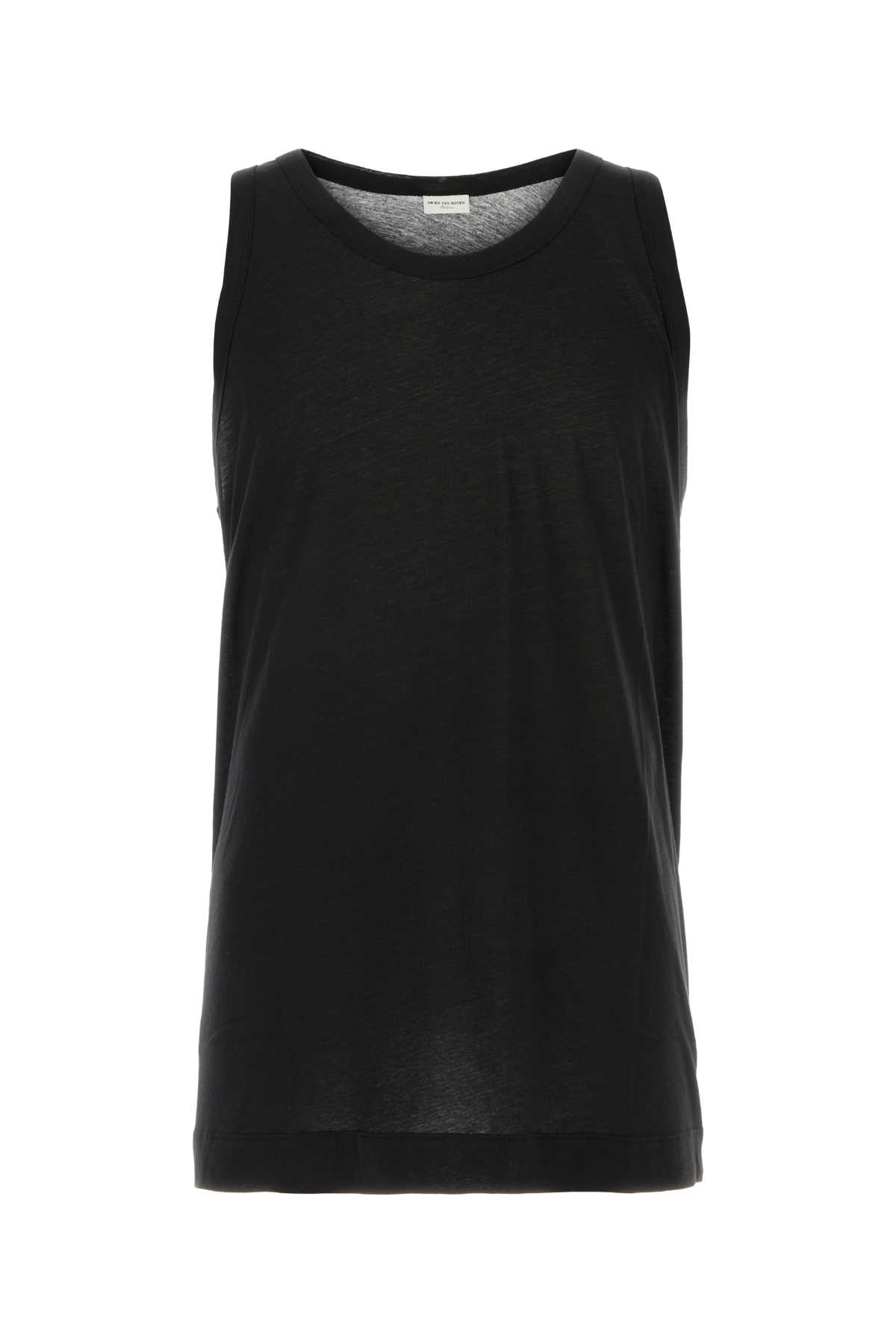 Black Cotton Hady Tank Top