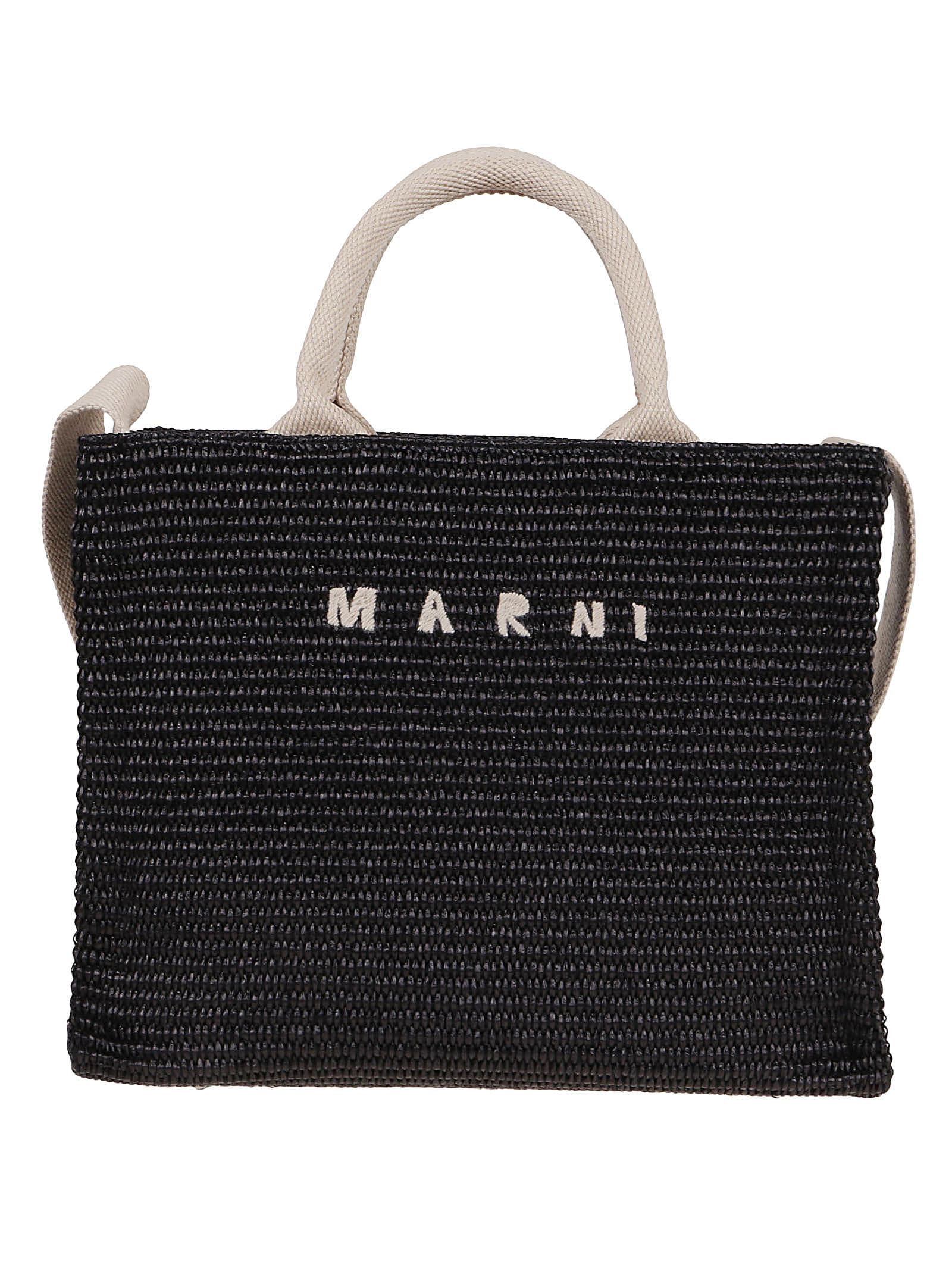 Marni Small Basket In Nero