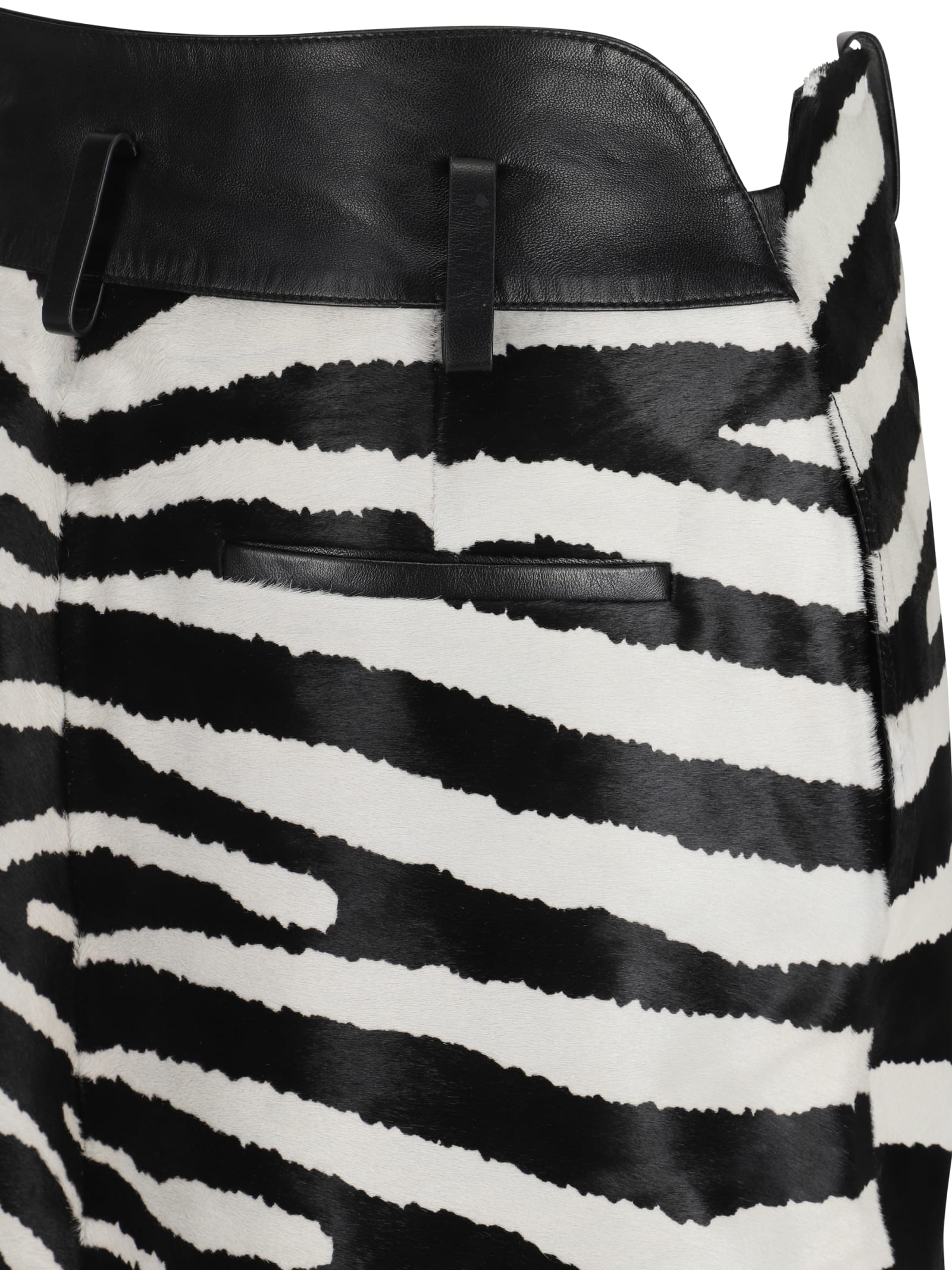 Shop Jacquemus La Jupe Tozzi Midi Skirt In Black And White Zebra