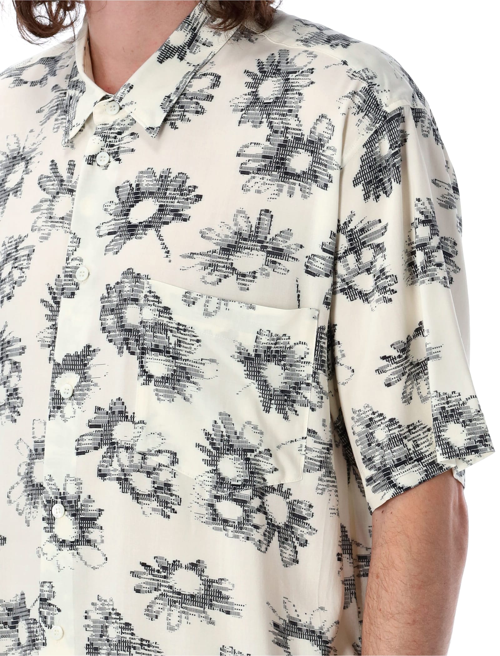 Magliano Pixel Flower Shirt In White