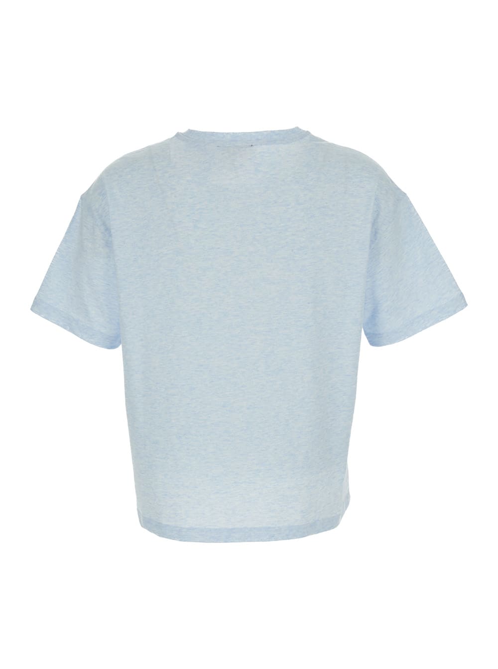 Apc A.p.c. Light-blue Round Neck T-shirt With Printed Logo In Cotton Woman In Light Blue