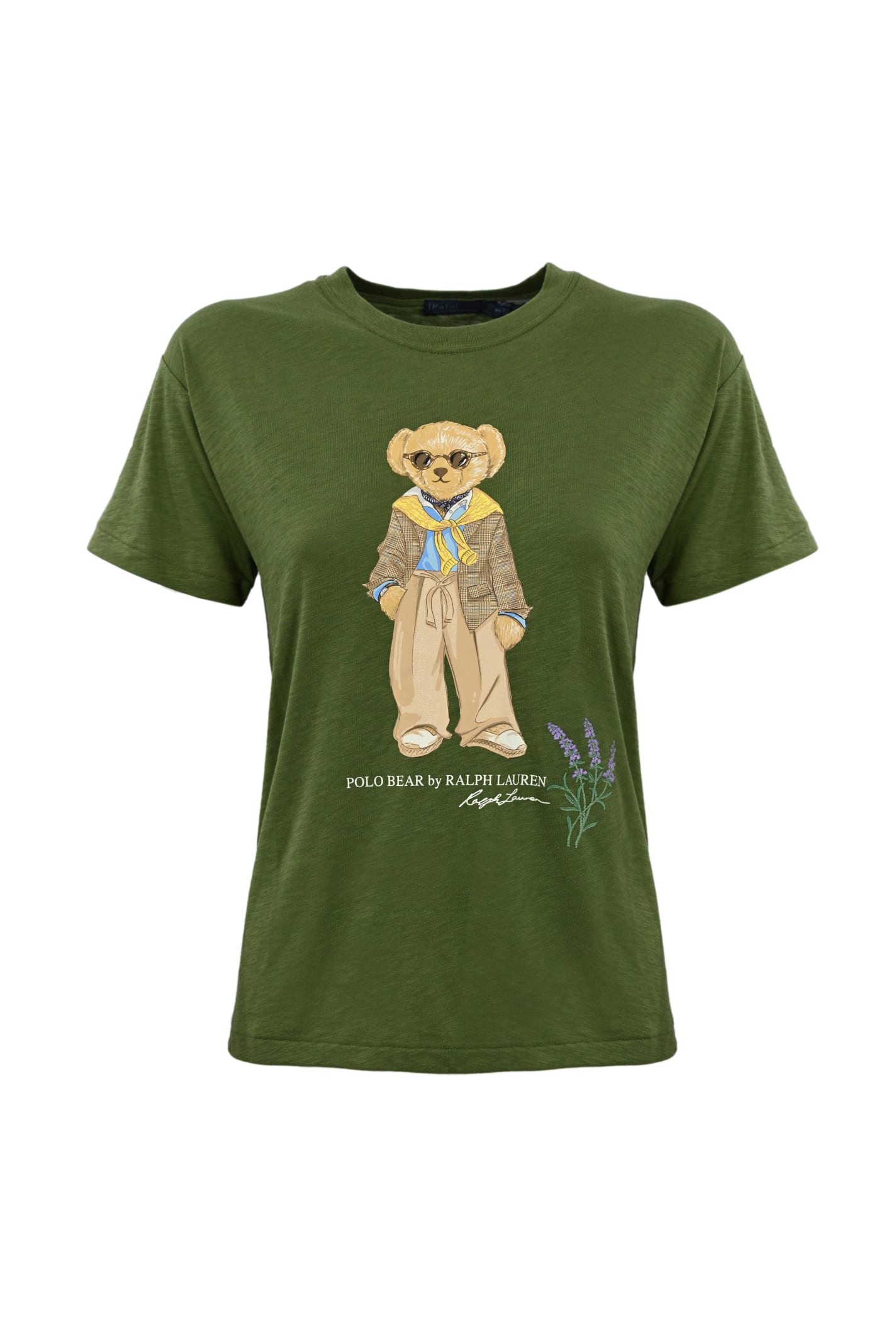 Polo Ralph Lauren T-shirt With Polo Bear Print In Olive