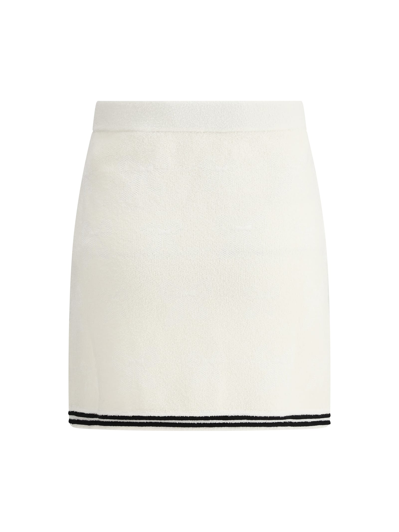 Self-portrait Self Portrait Women Ivory Bow Jacquard Knit Mini Skirt In Cream