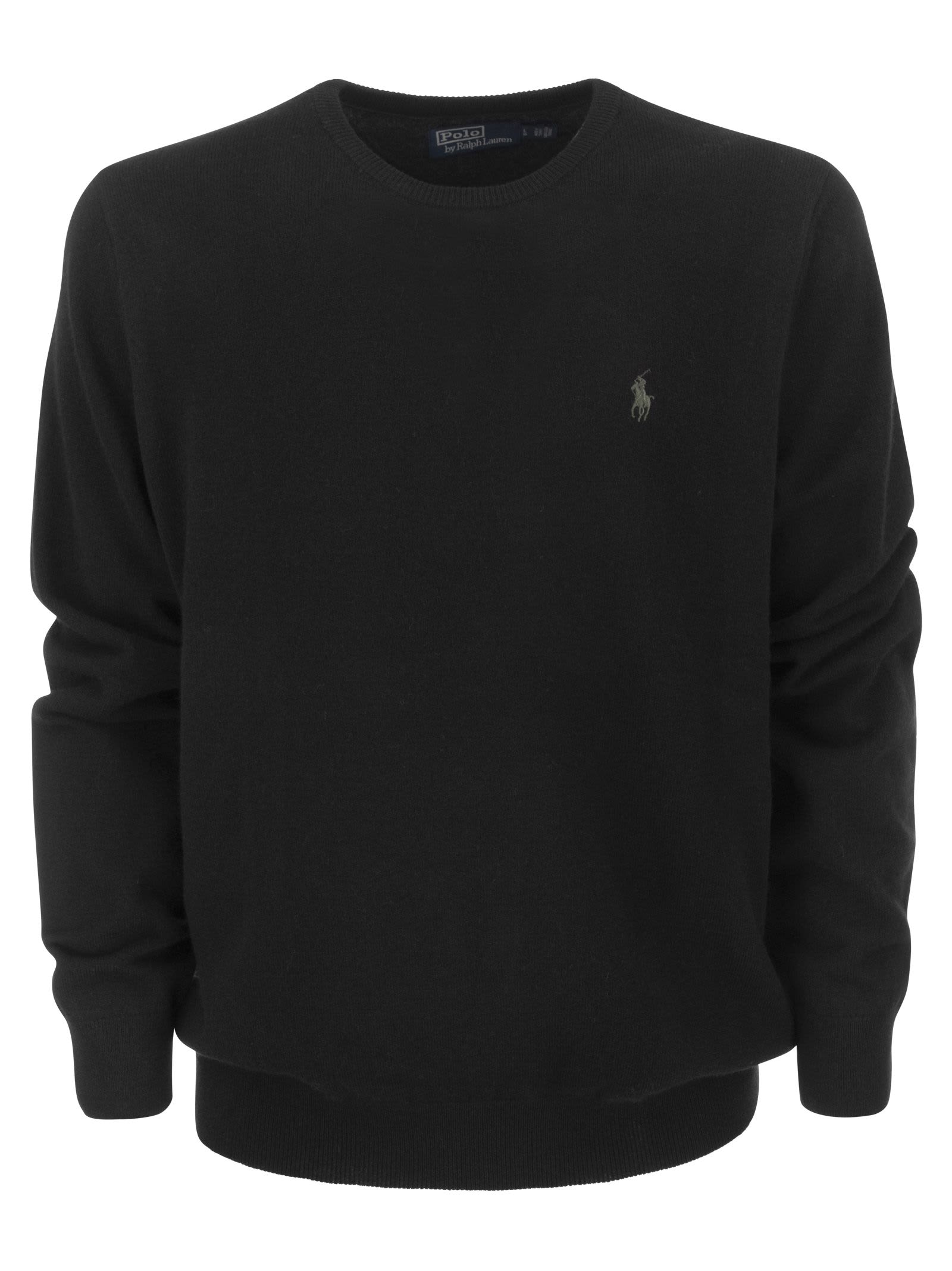 Polo Ralph Lauren Crew-neck Wool Sweater In Black