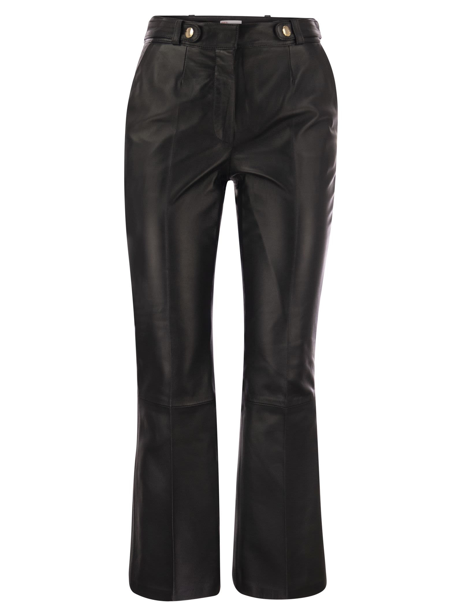 Shop Red Valentino Lambskin Trousers In Black
