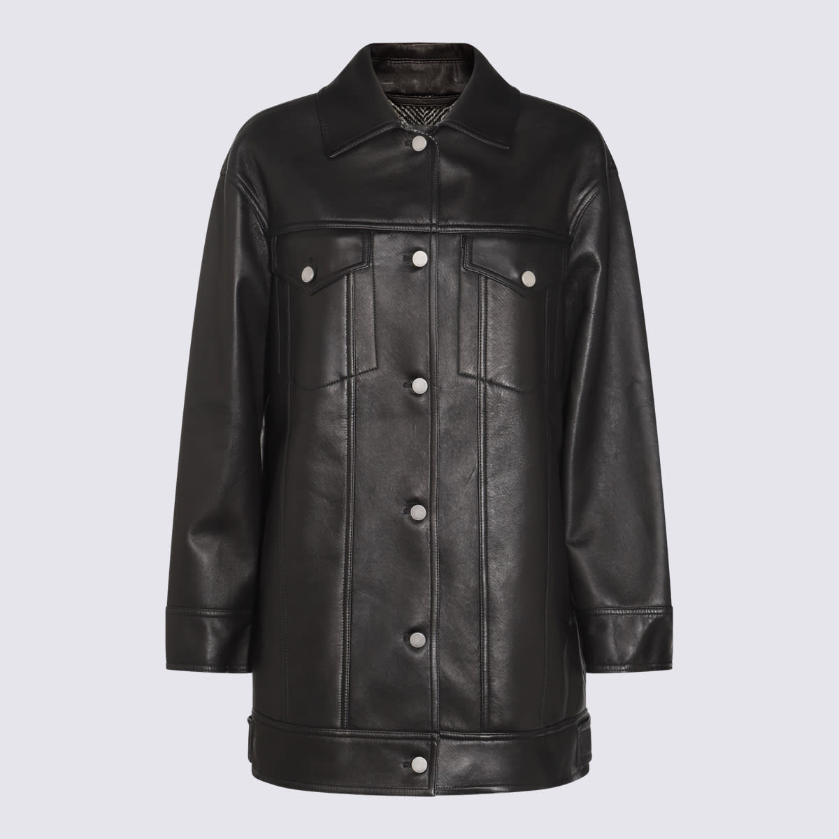 Black Leather Girino Jacket