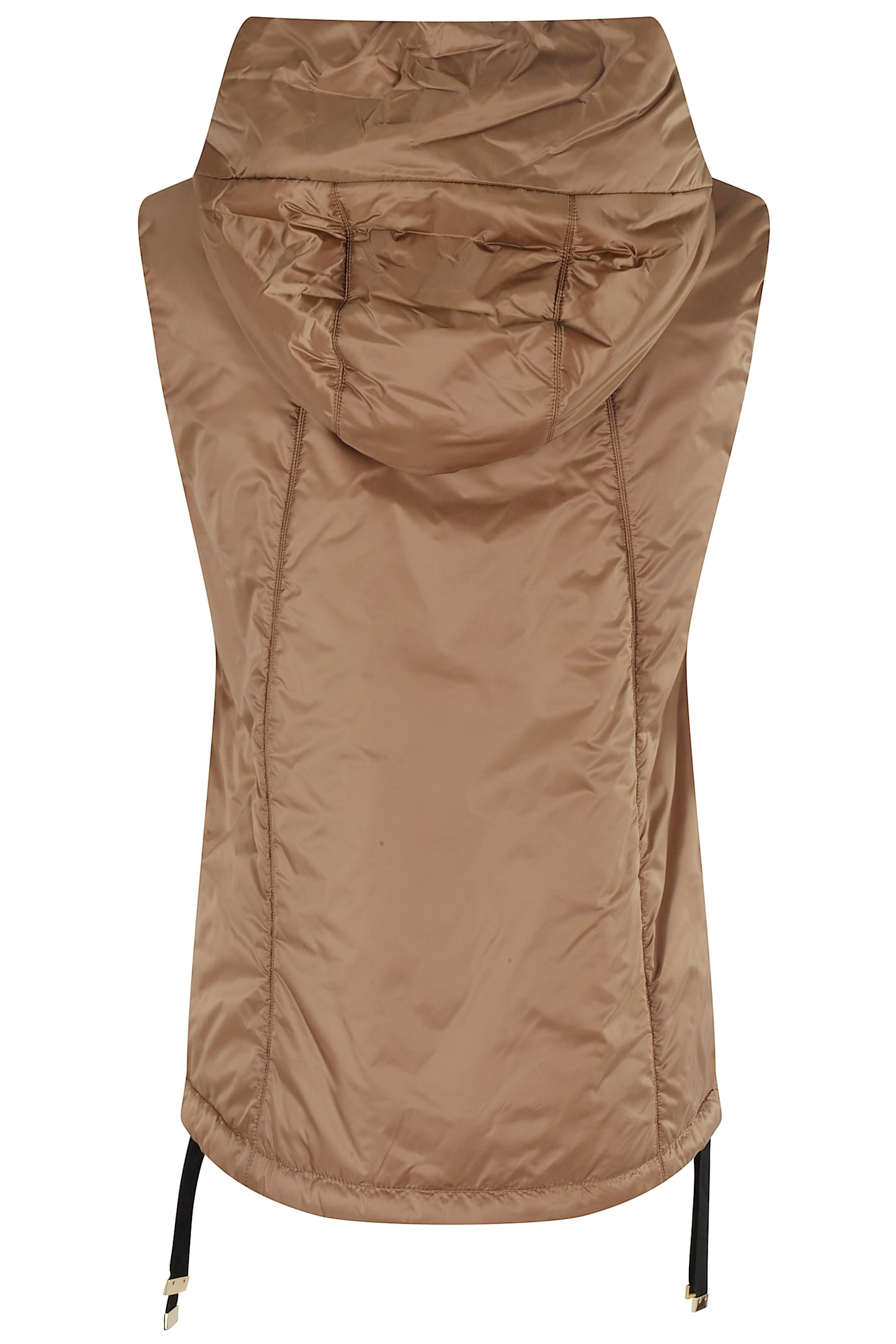 Max Mara The Cube Padded Gilet With Hood Coats Brown In Brown