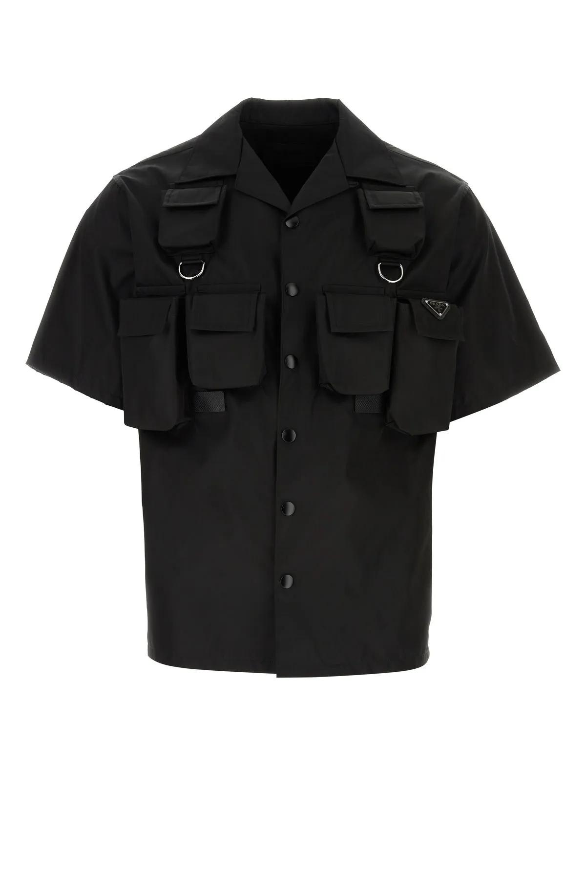 Black Re-nylon Short-sleeved Shirt