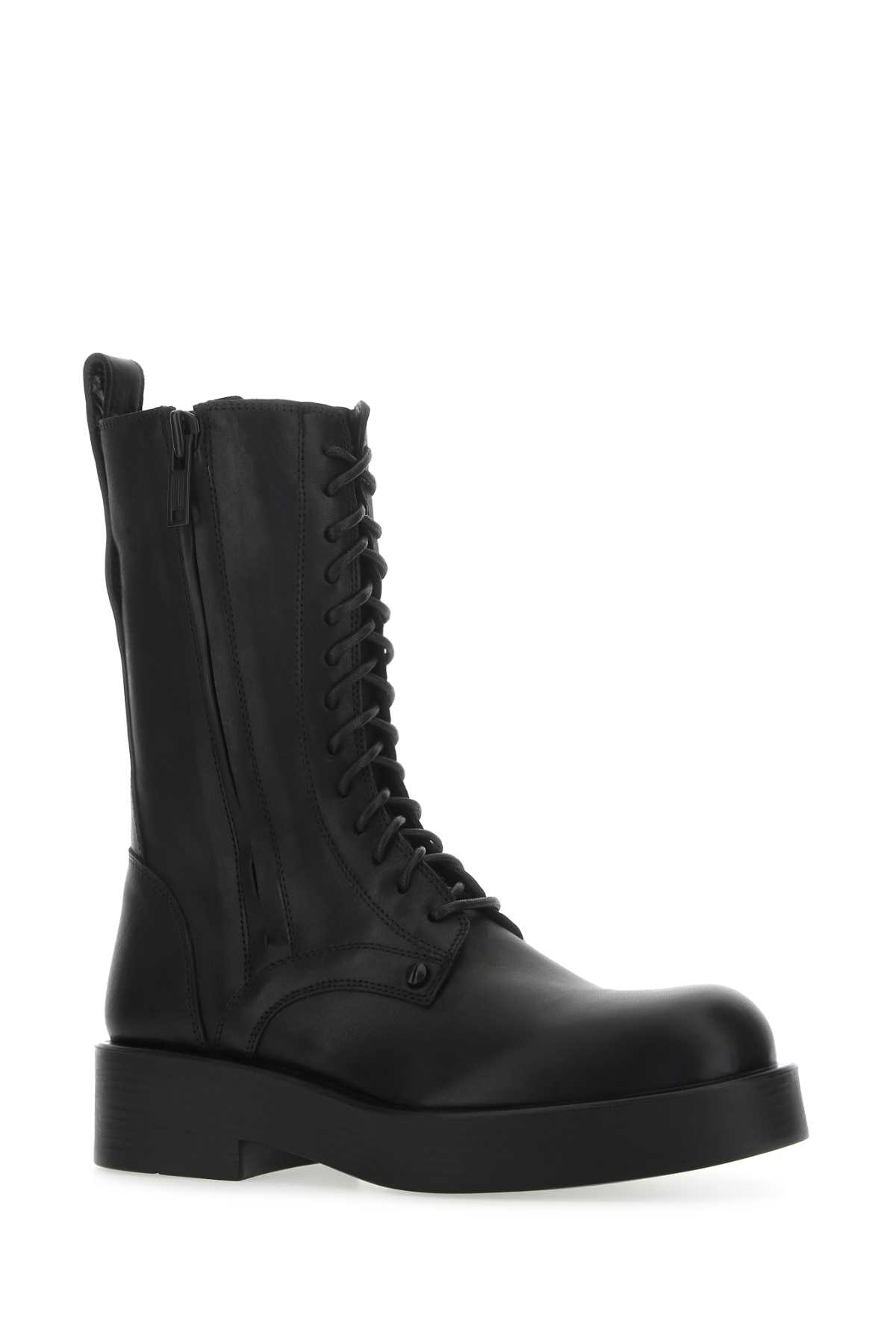 Ann Demeulemeester Black Leather Maxim Ankle Boots In 099