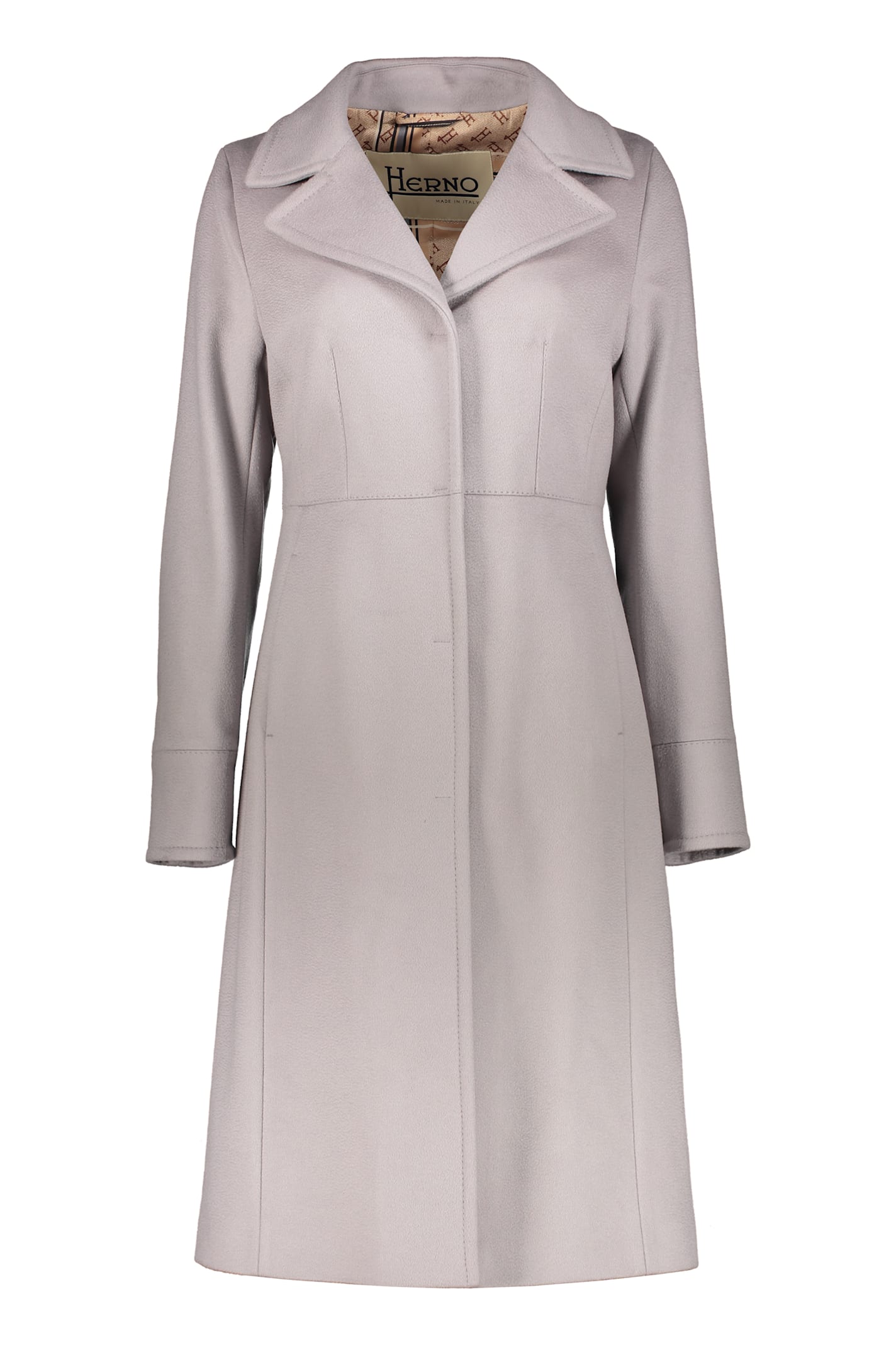 Herno Elegant Long Gray Sophisticated Coat In Gray