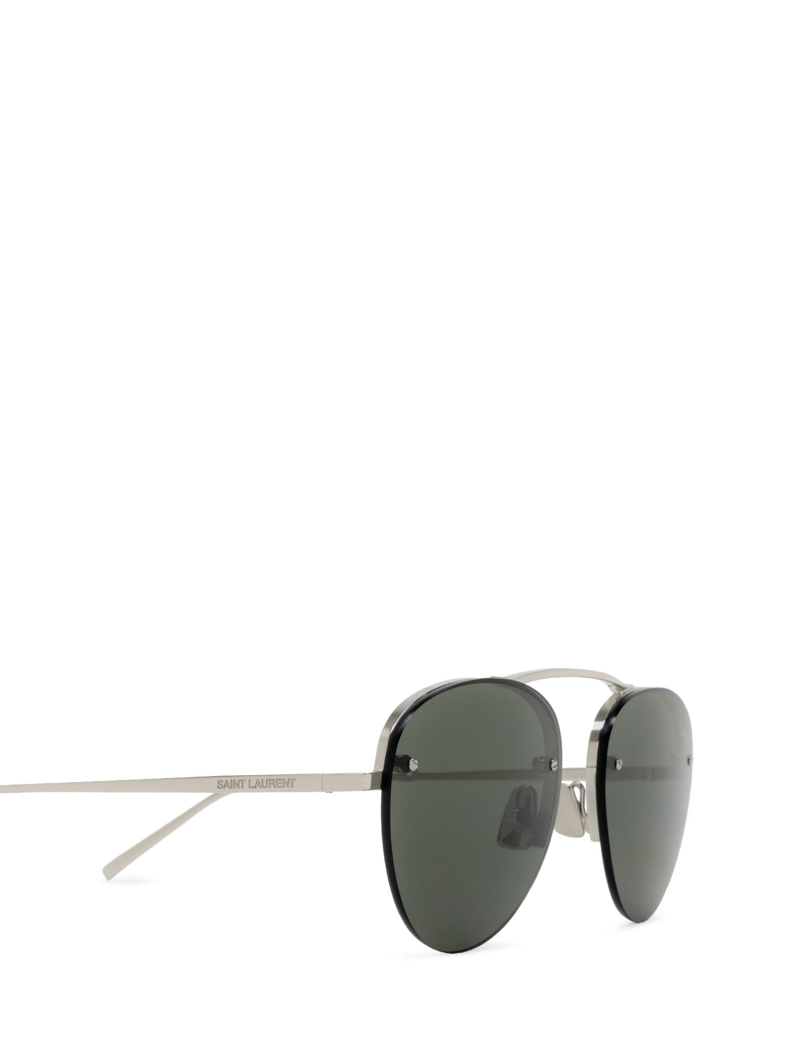 Shop Saint Laurent Sl 575 Silver Sunglasses