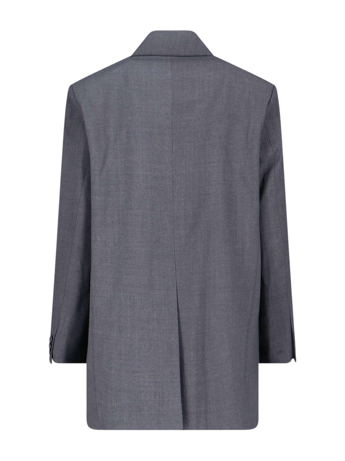 Low Classic Tailored Blazer With Notch Lapel And Pockets In Gray