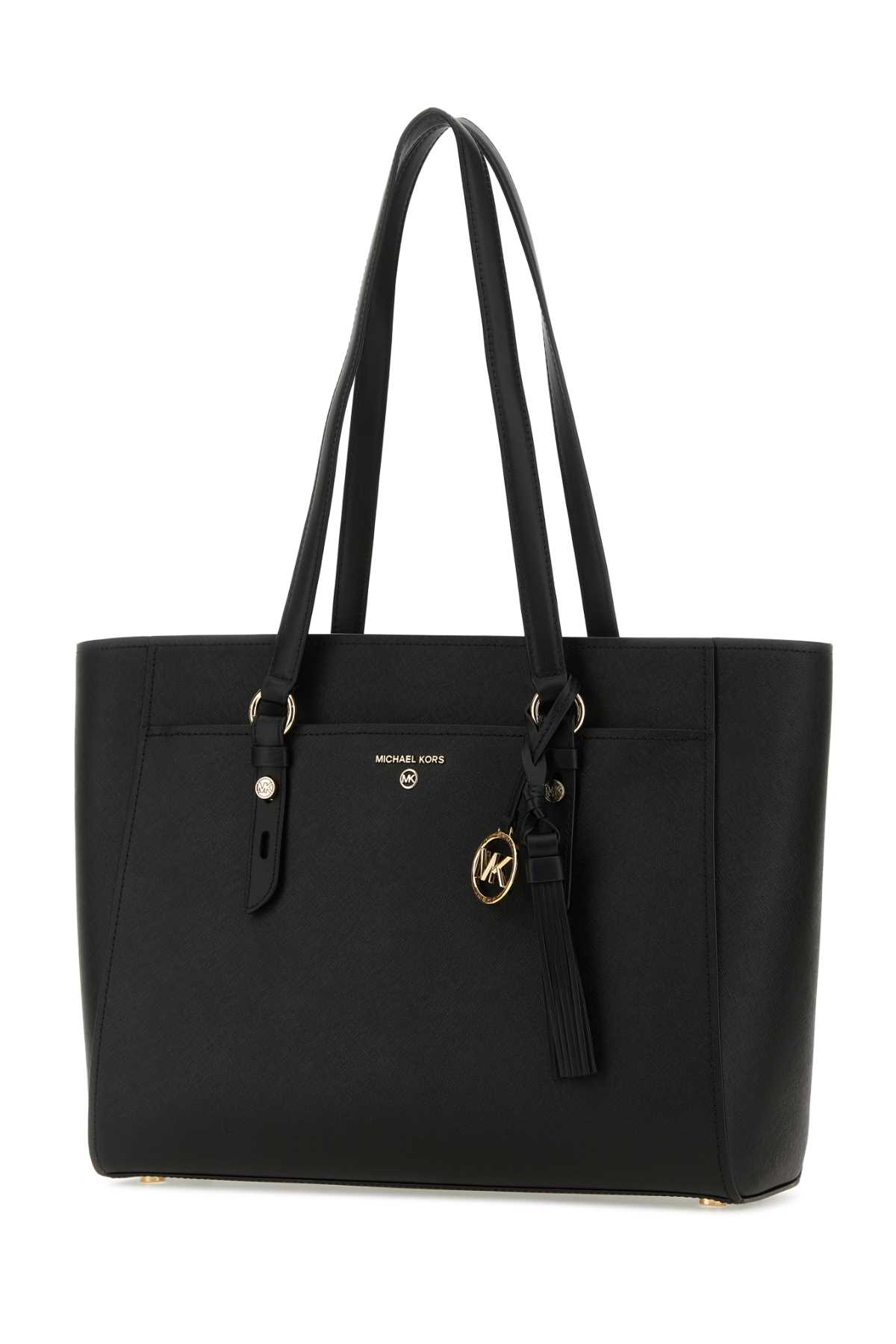 Shop Michael Kors Black Leather Large Sullivan Shopping Bag