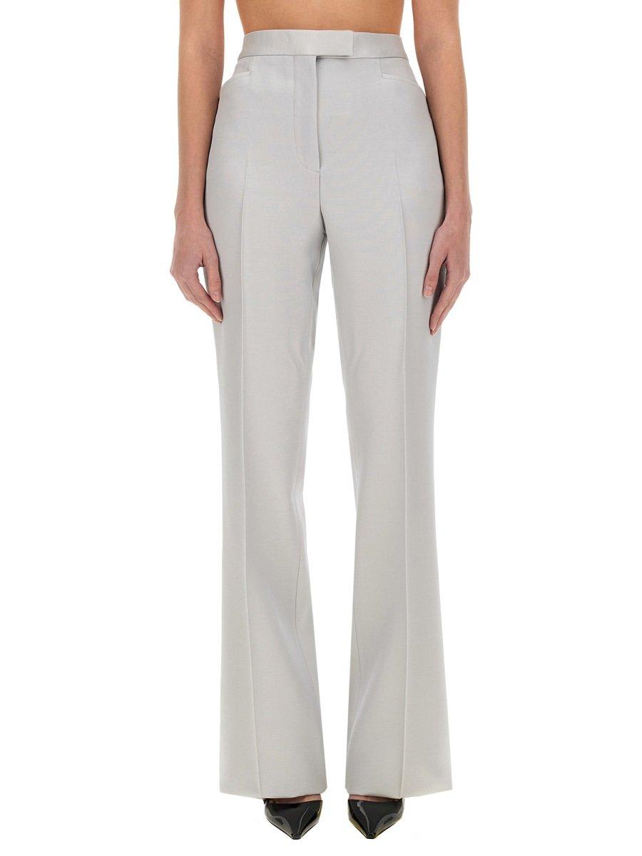 Lustrous Barathea Tailored Tuxedo Wide Leg Pants