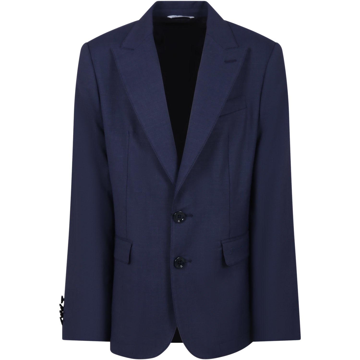 Dolce & Gabbana Blue Jacket For Boy With Logo