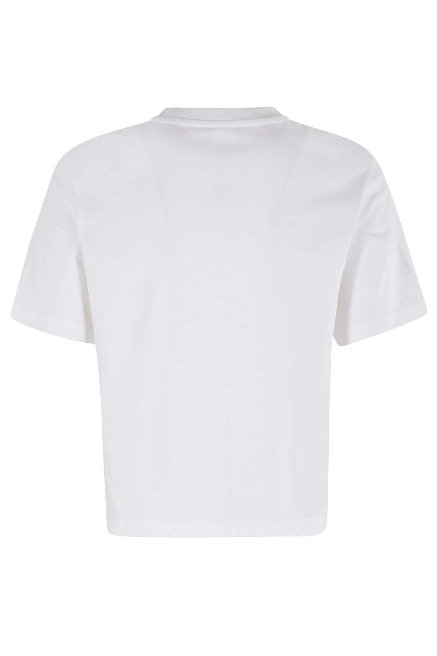 Jw Anderson Anchor Embroidery Panelled Cropped Tshirt In White
