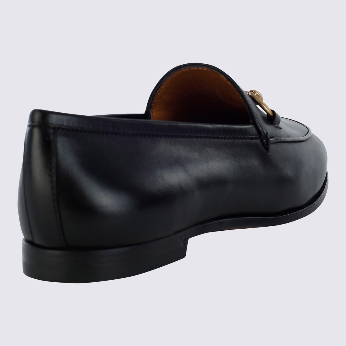 Shop Gucci Black Leather Jordaan Loafers