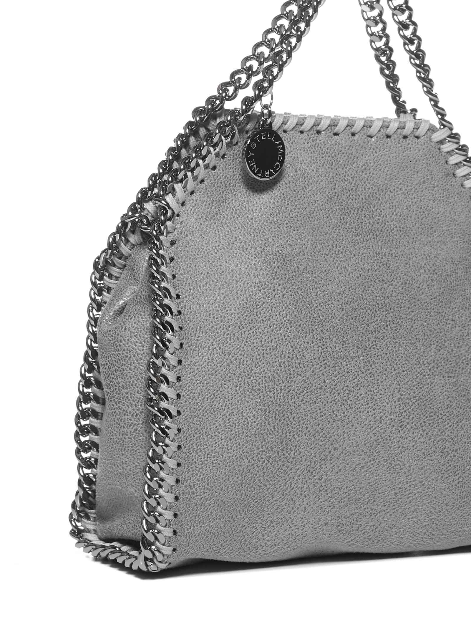 Stella Mccartney Falabella Shaggy Deer Mini Tote Bag In Grey