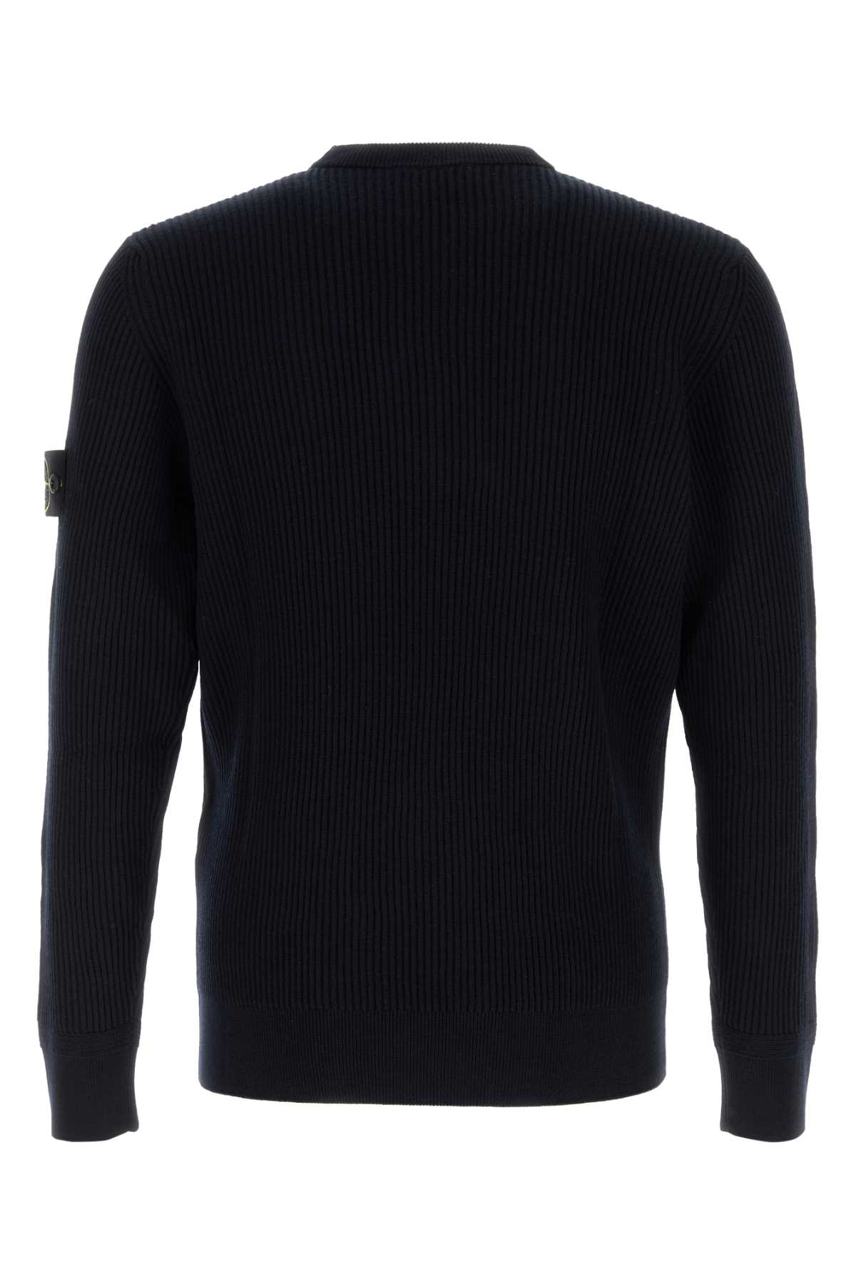 Stone Island Crew-neck Jumper With Ribbed Edges In Blue