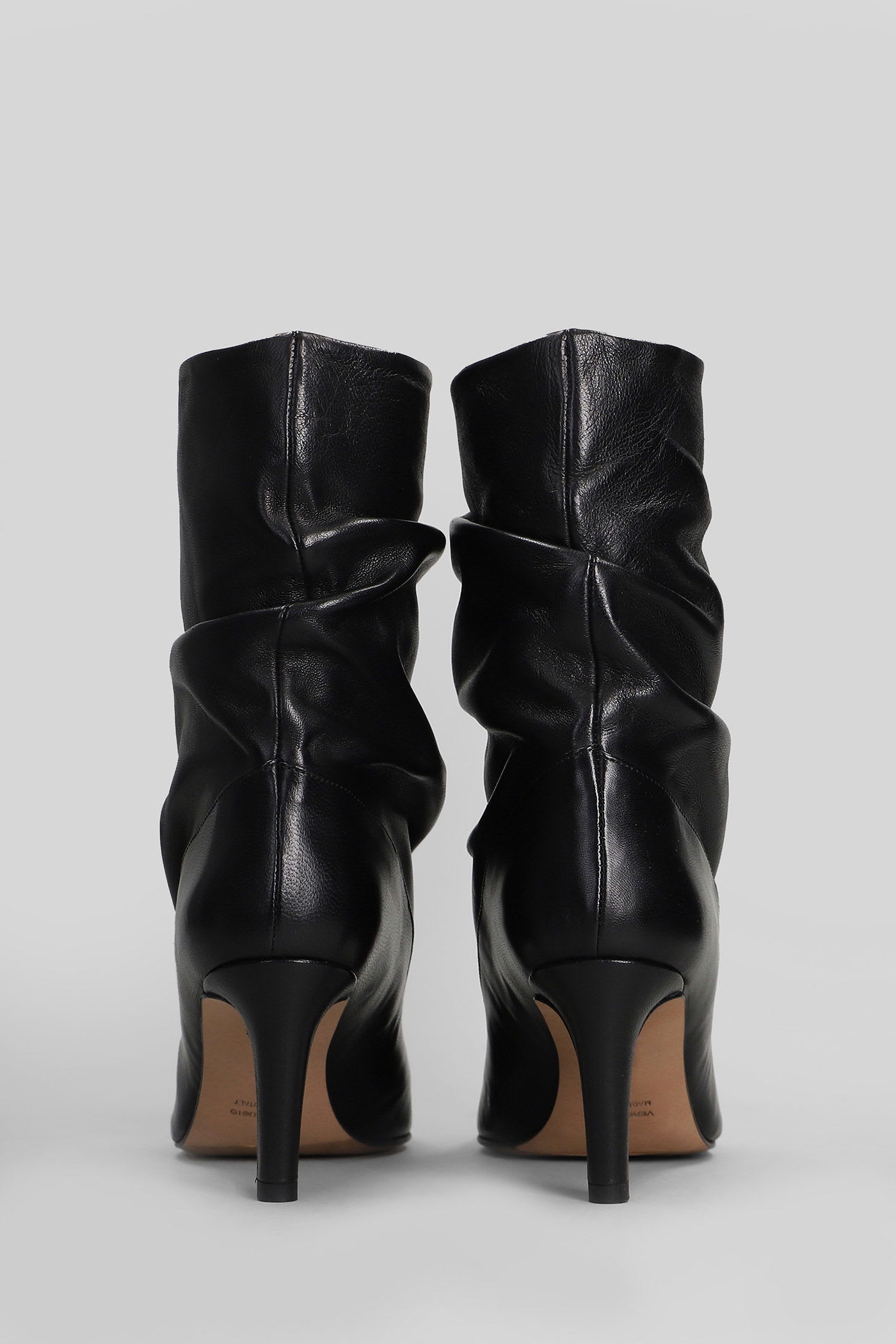 The Seller High Heels Ankle Boots In Black Leather In Black