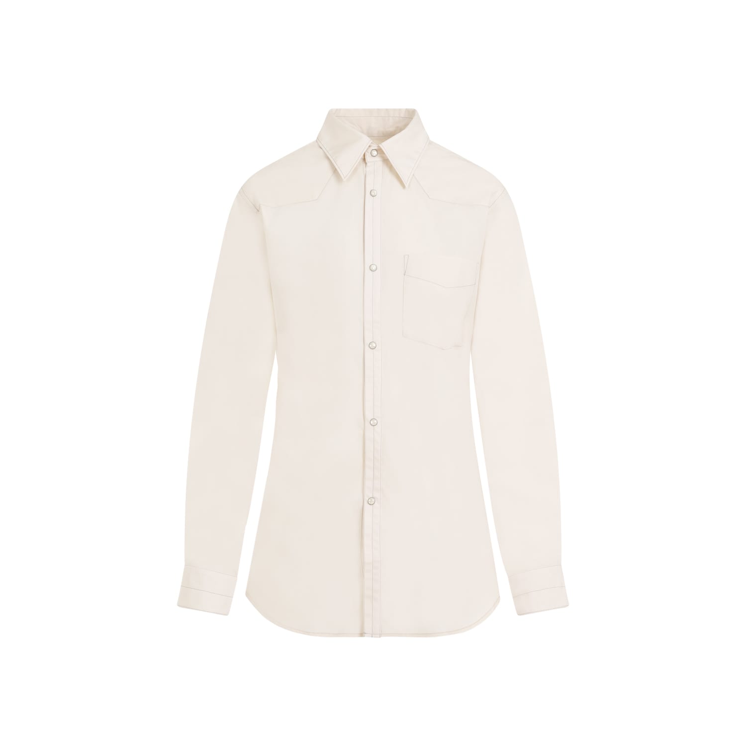 Shop Lemaire Western Fitted Shirt In Cream