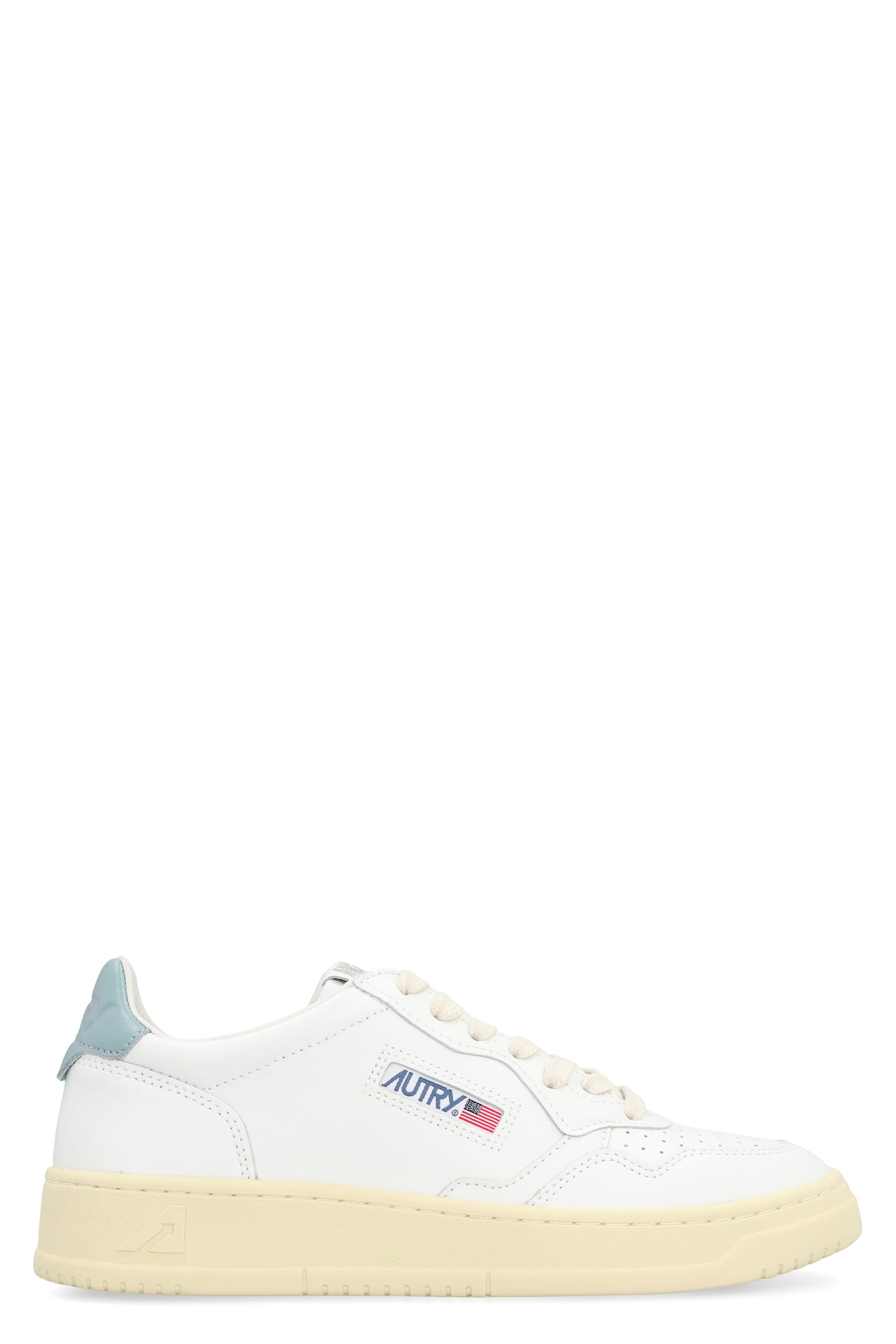 Autry 'medalist Low' White Sneakers With Logo Detail And Heel Tab