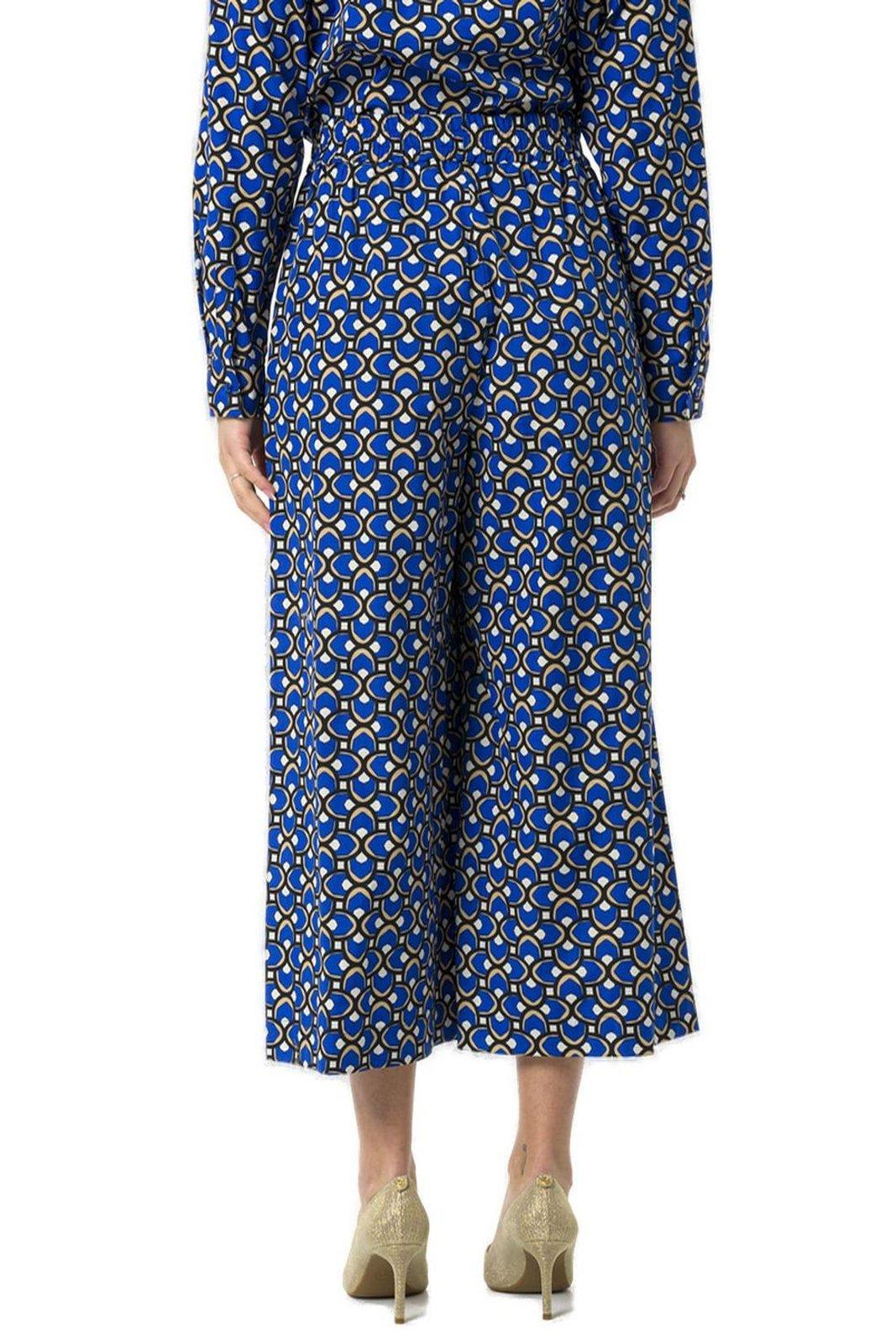 Weekend Max Mara All-over Patterned Wide Leg Pants In Blue