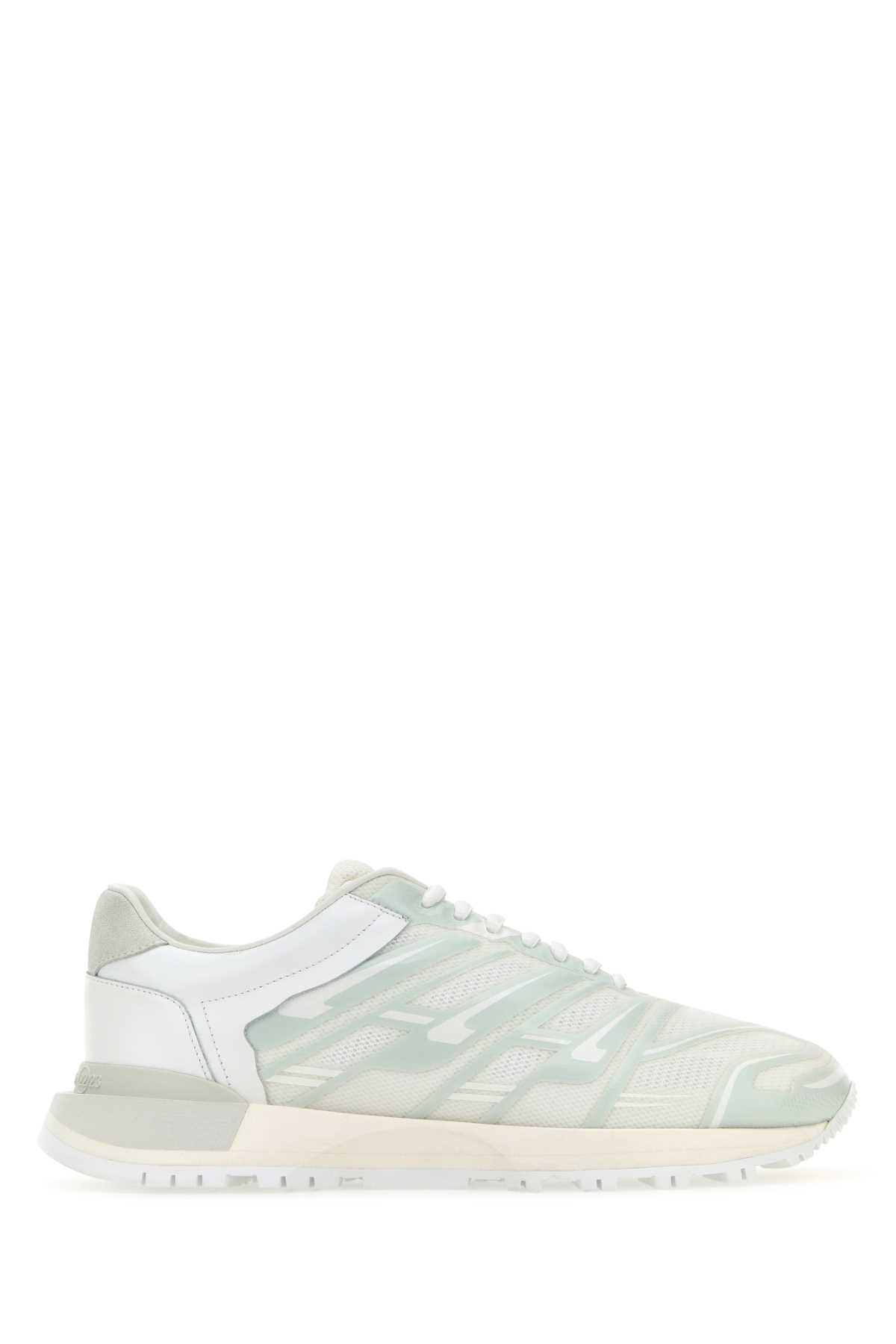 Maison Margiela White Mesh And Rubber Sneakers In Whitemix