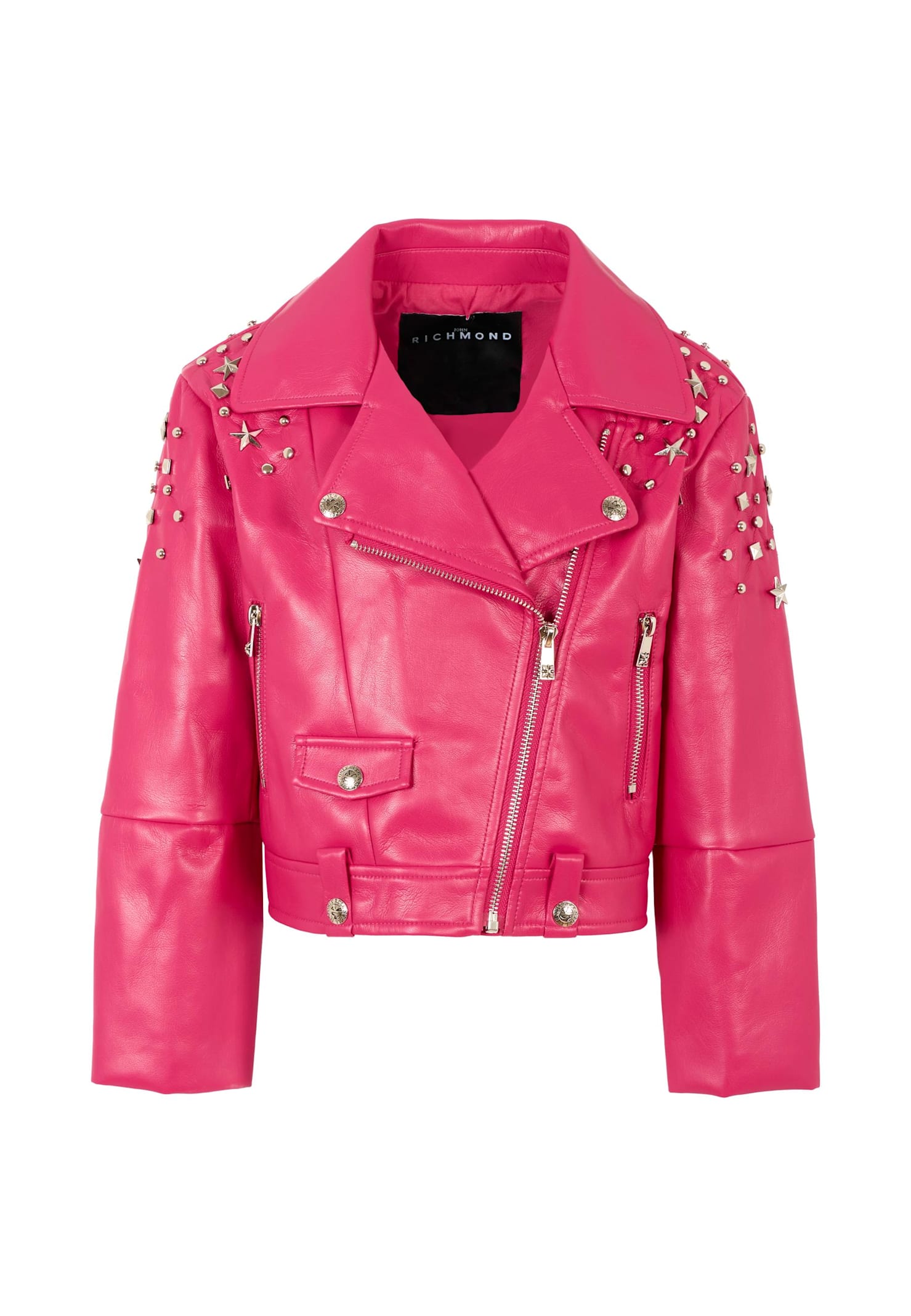 Richmond Fuchsia Jacket For Girl With Studs In Pink