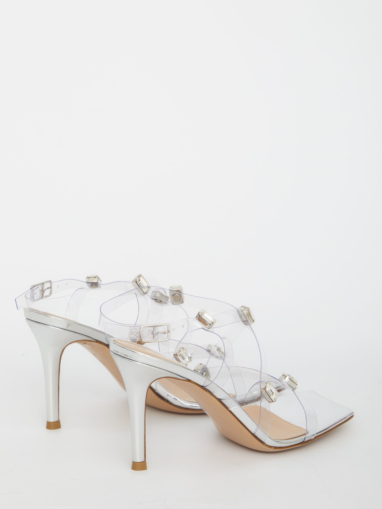 Shop Gianvito Rossi Crystal Fever Sandals In Silver