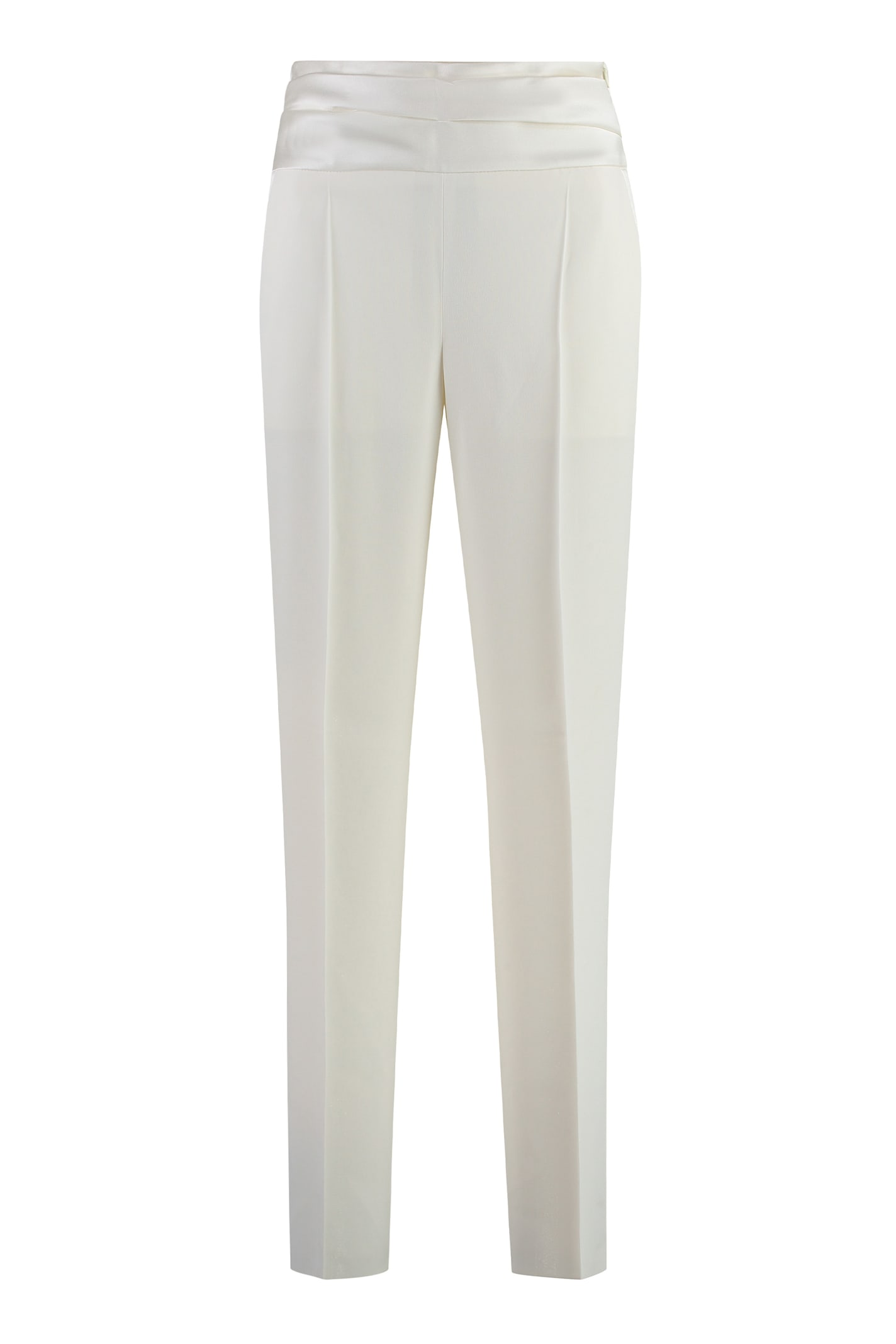 Shop Hugo Boss Straight-leg Trousers In Ivory