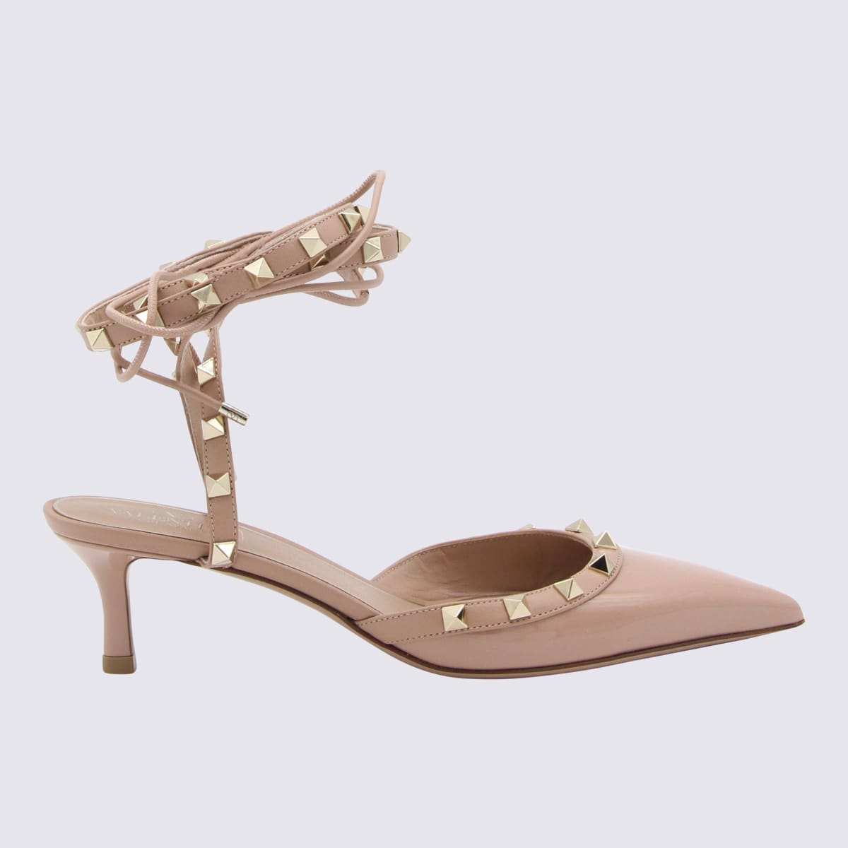 Valentino Garavani Rose Cannelle Leather Rockstud Slingback Pumps