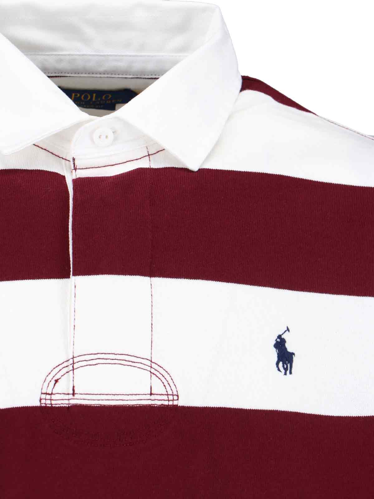 Polo Ralph Lauren Logo-embroidered Striped Cotton-jersey Polo Shirt In Red