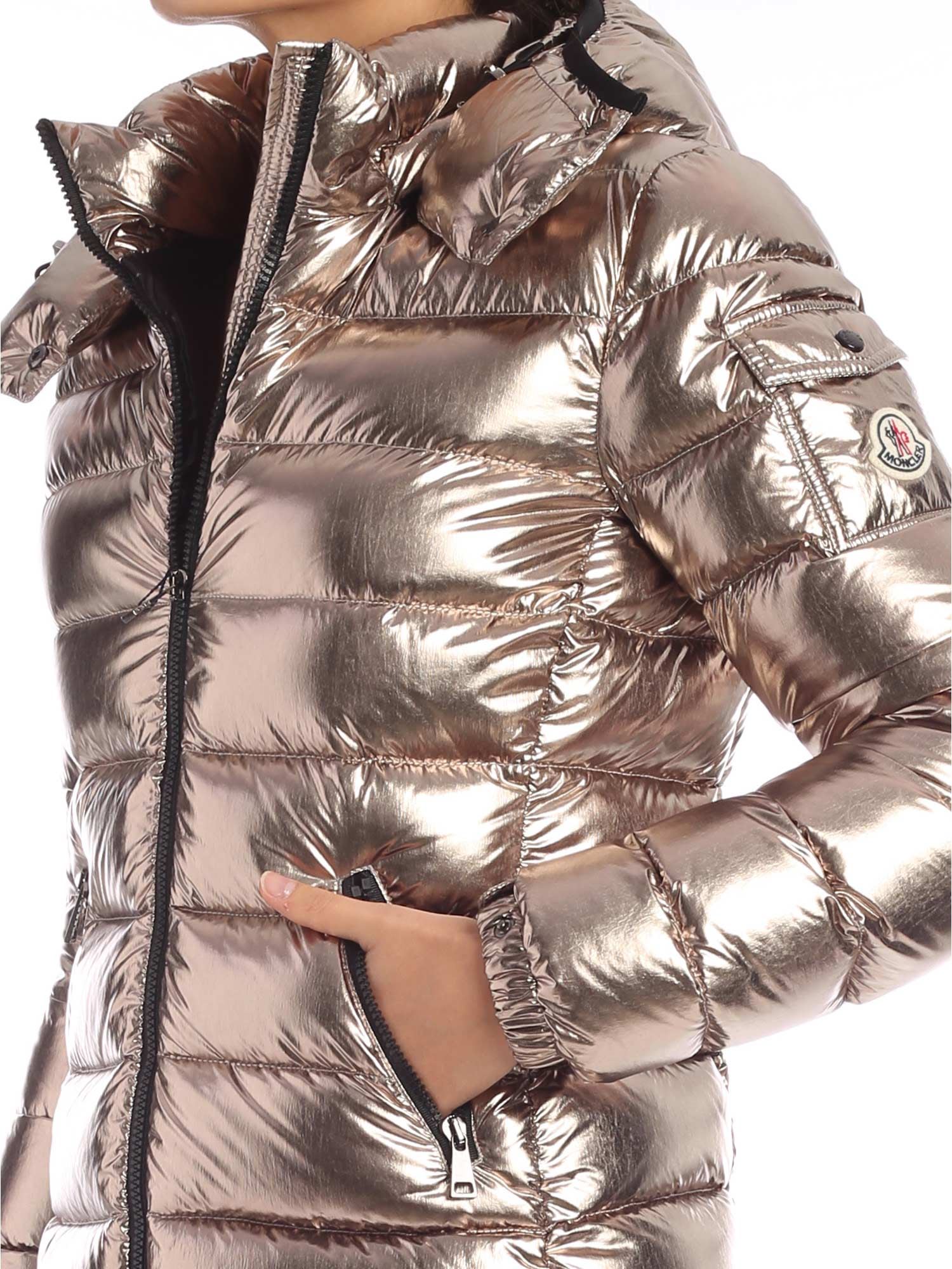 gold moncler coat