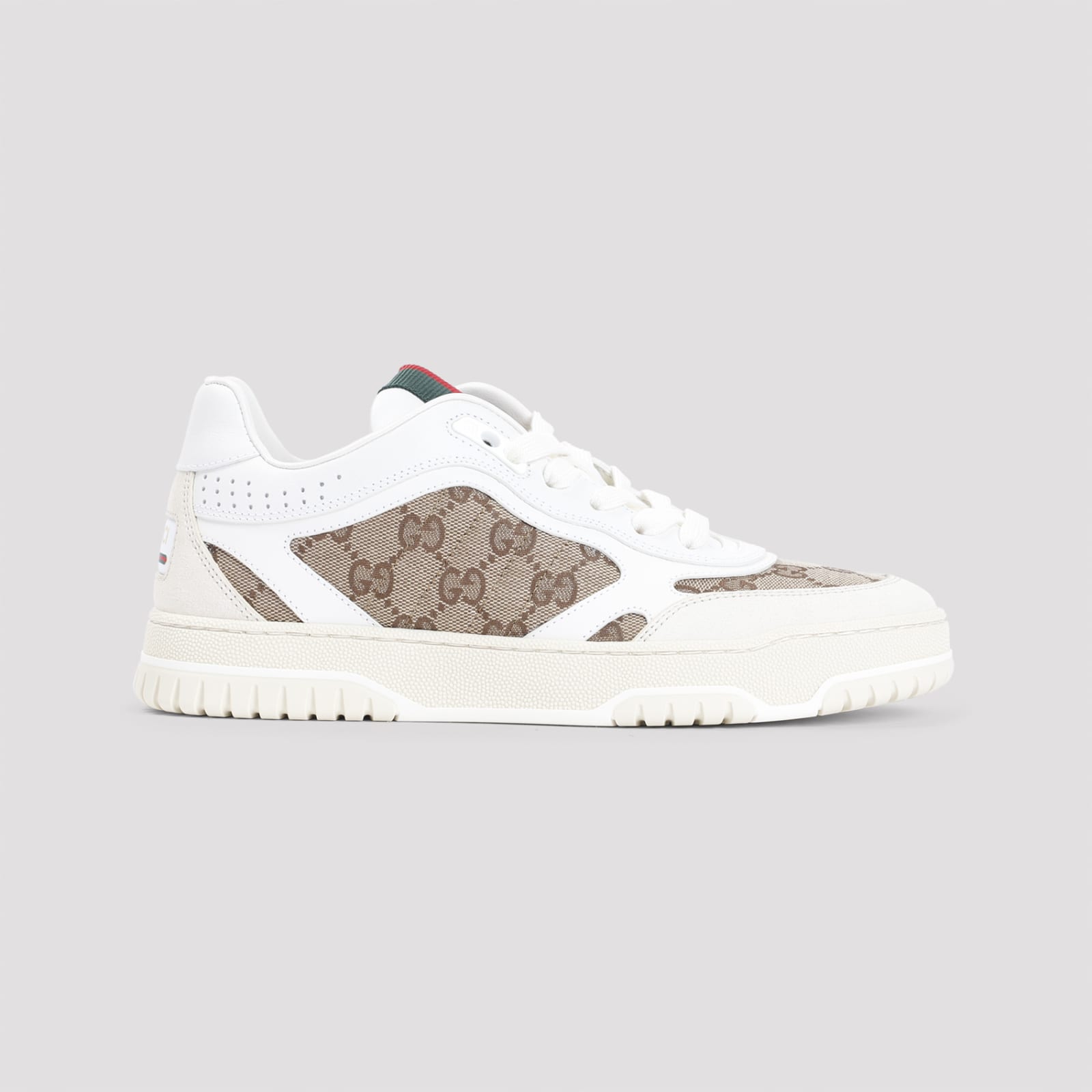 Shop Gucci Re-web Trainer In Original Gg Canvas In Ivo Be Eb G.w G.w G