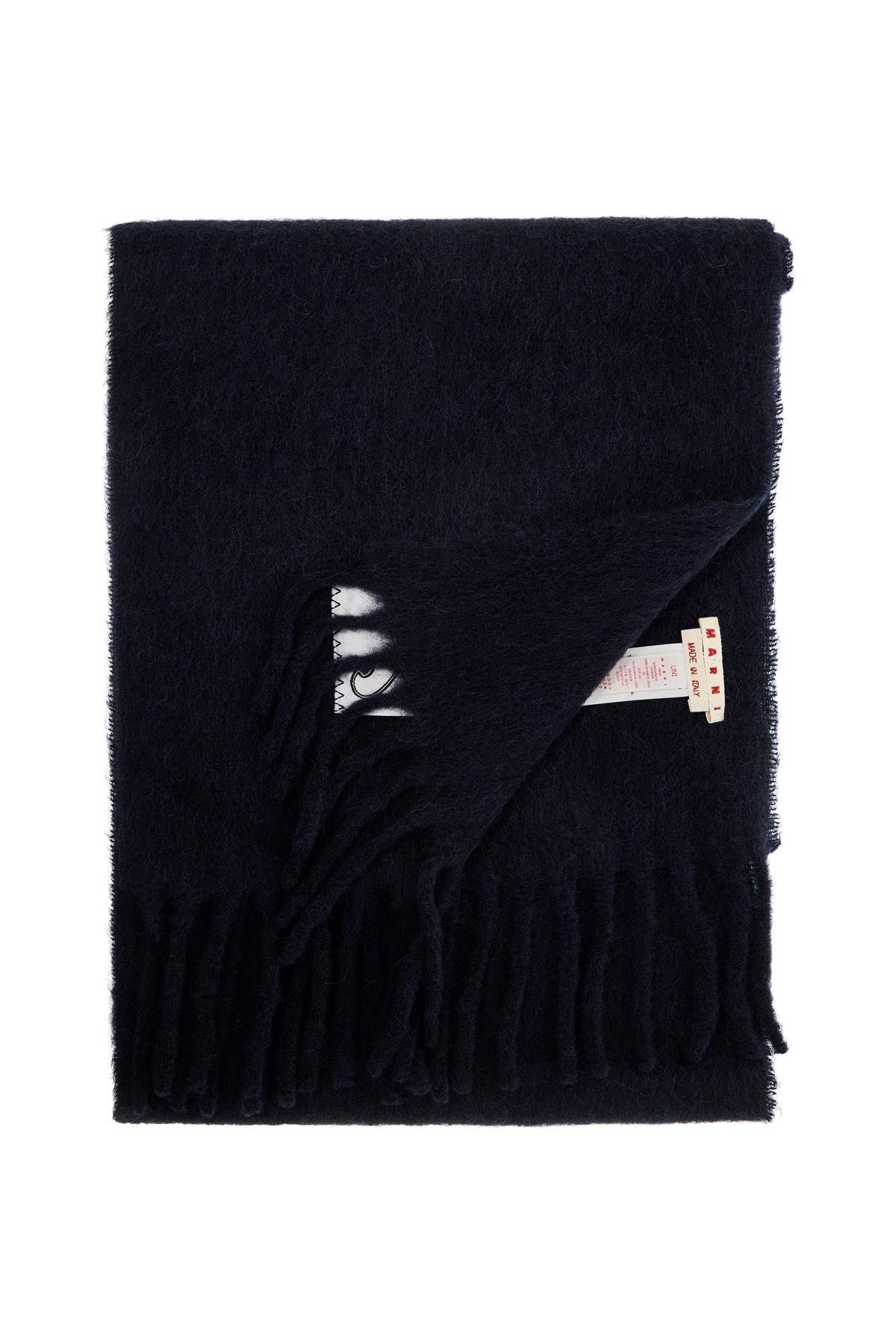 Shop Marni Alpaca Wool Scarf In Blublack (blue)