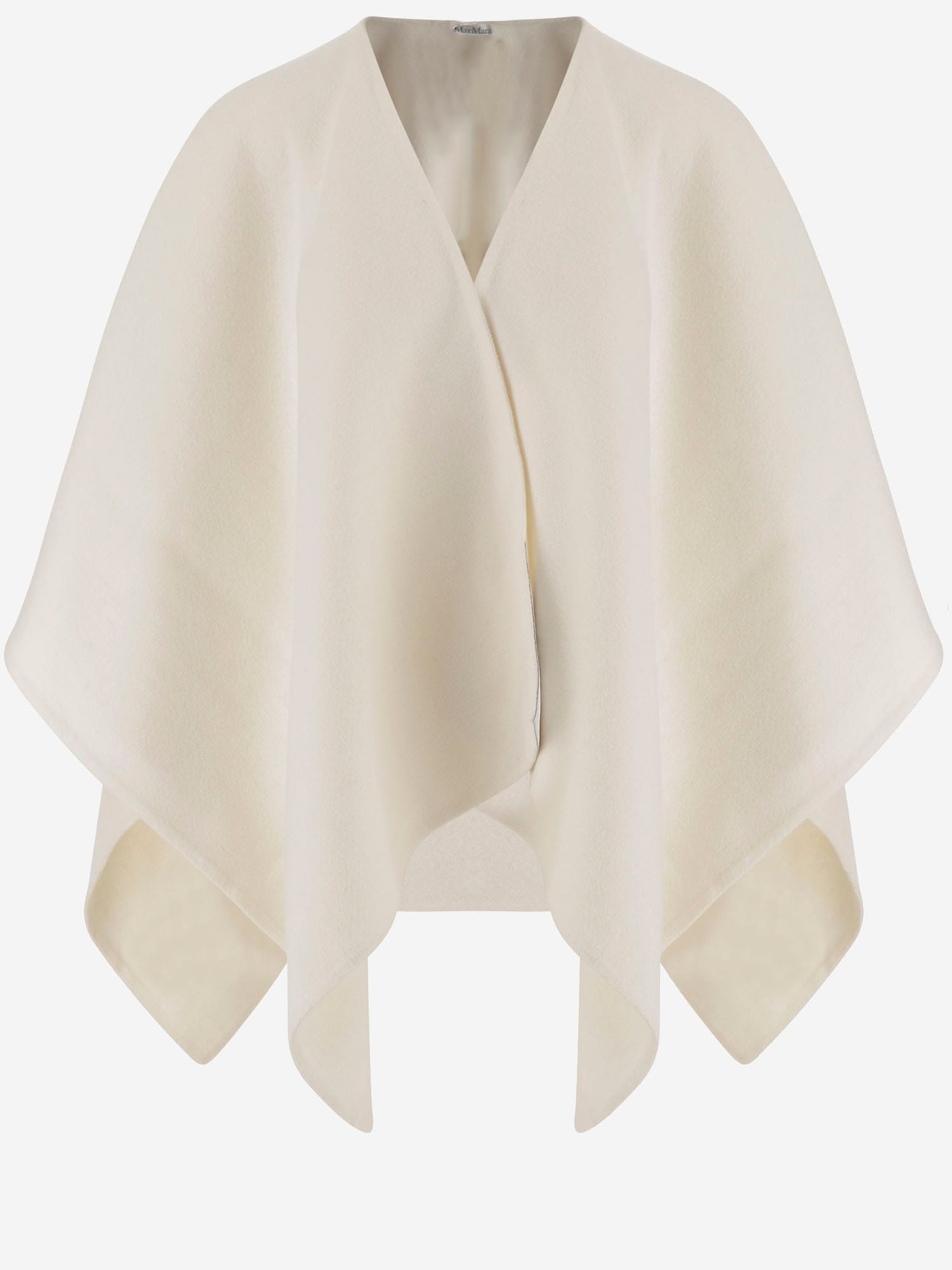 Max Mara Alpaca And Wool Blend Greenhouse Cape In White