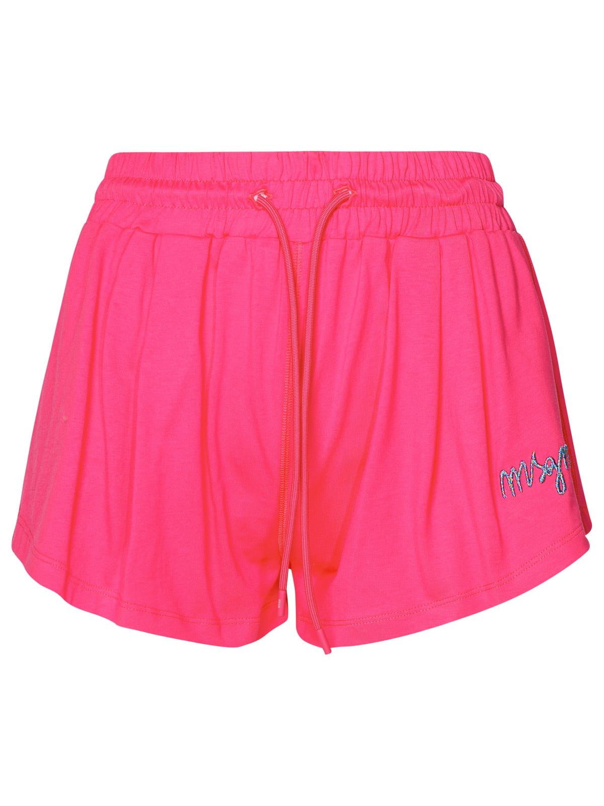 Msgm Cotton Shorts Elasticated Waistband In Fucsia