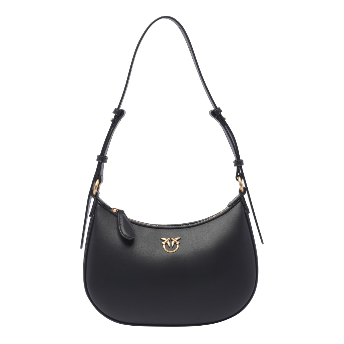 Shop Pinko Mini Half Moon Shoulder Bag In Black