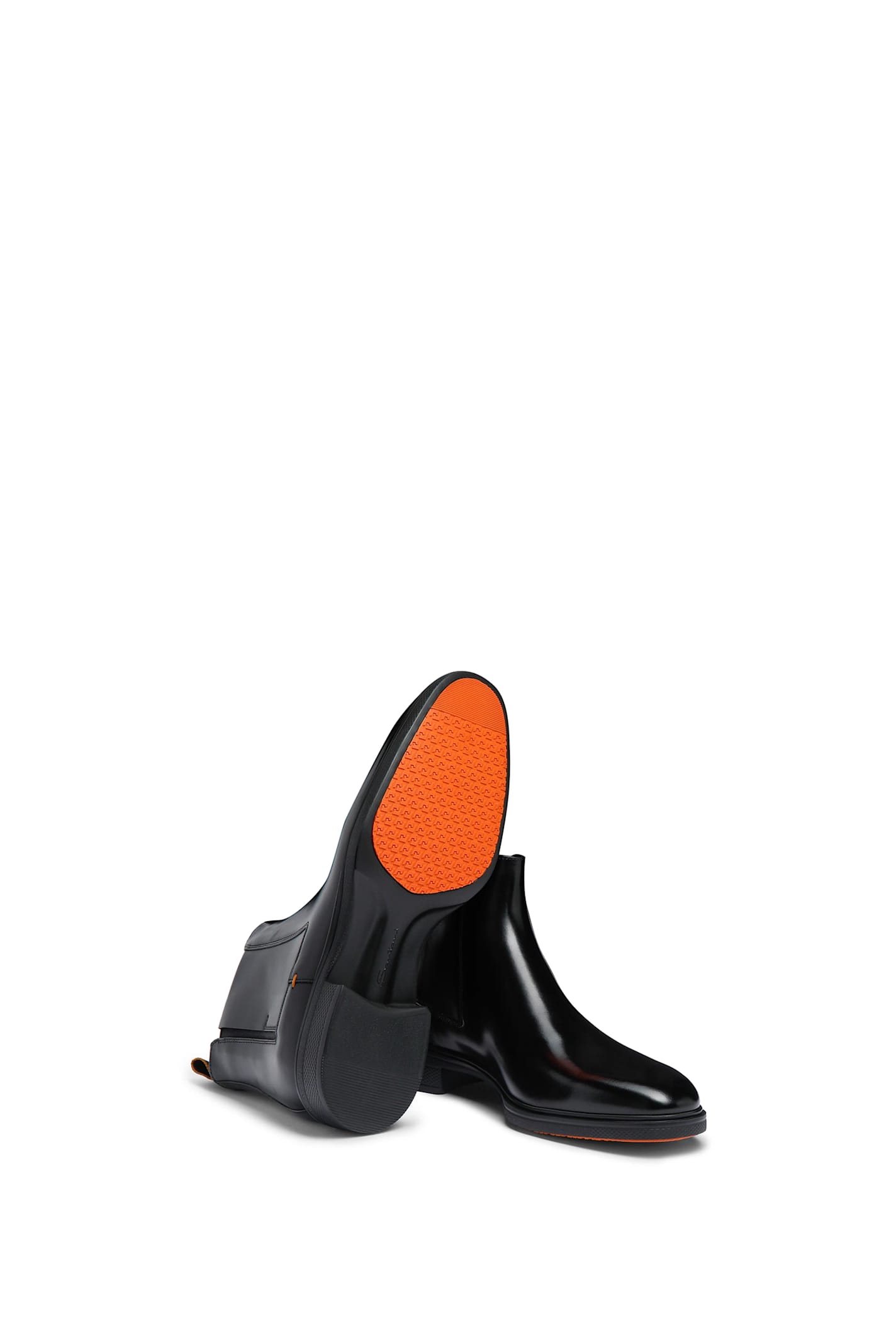 Santoni Ankle-length Leather Chelsea Boots In Black