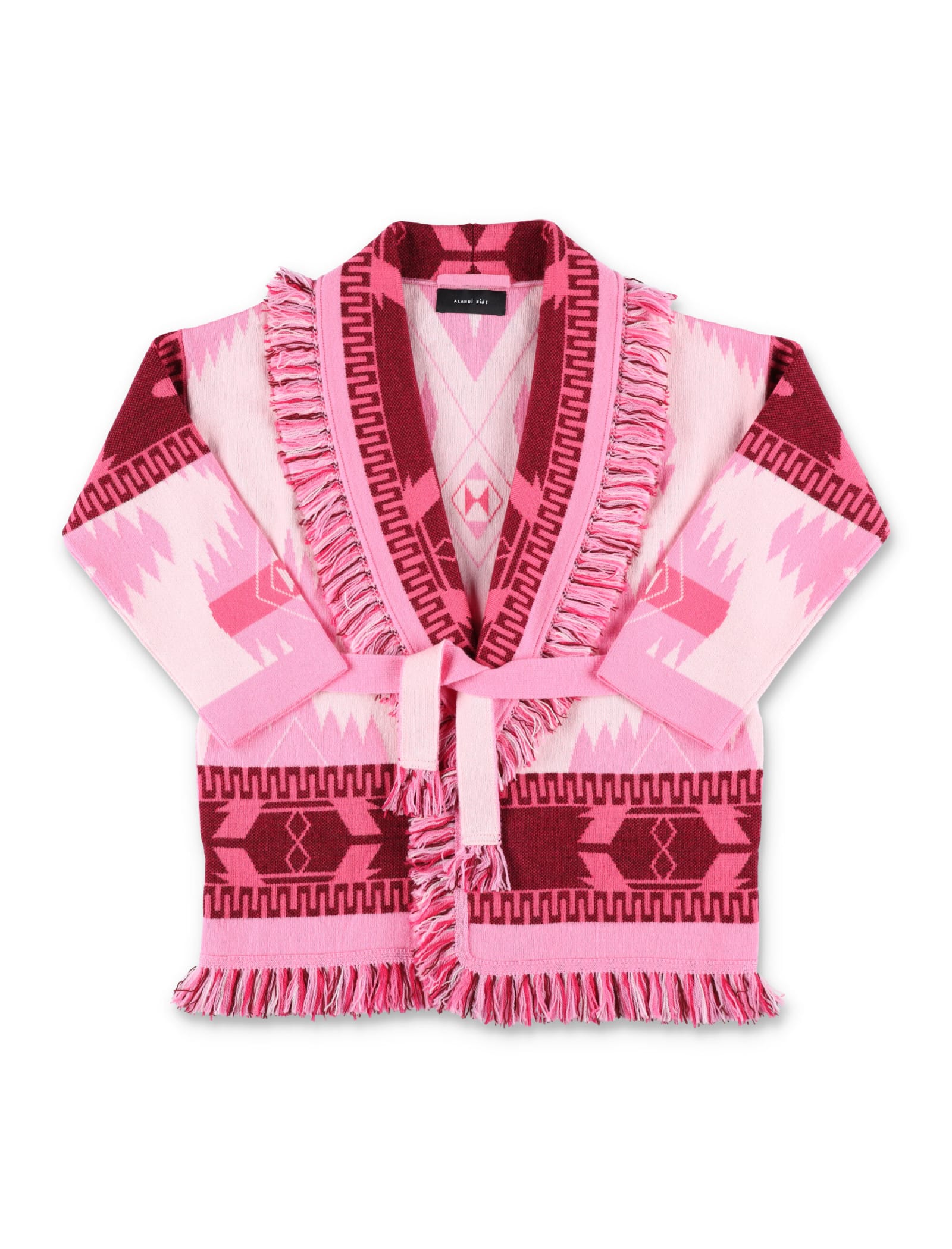 Shop Alanui Cardigan Jacquard Icon In Pink