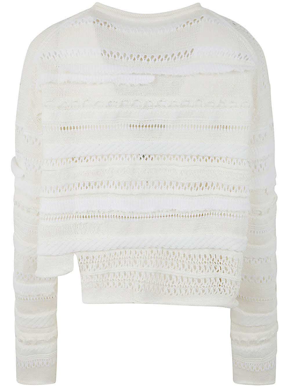 Shop Y's Short Assymetry Cardigan In Off White