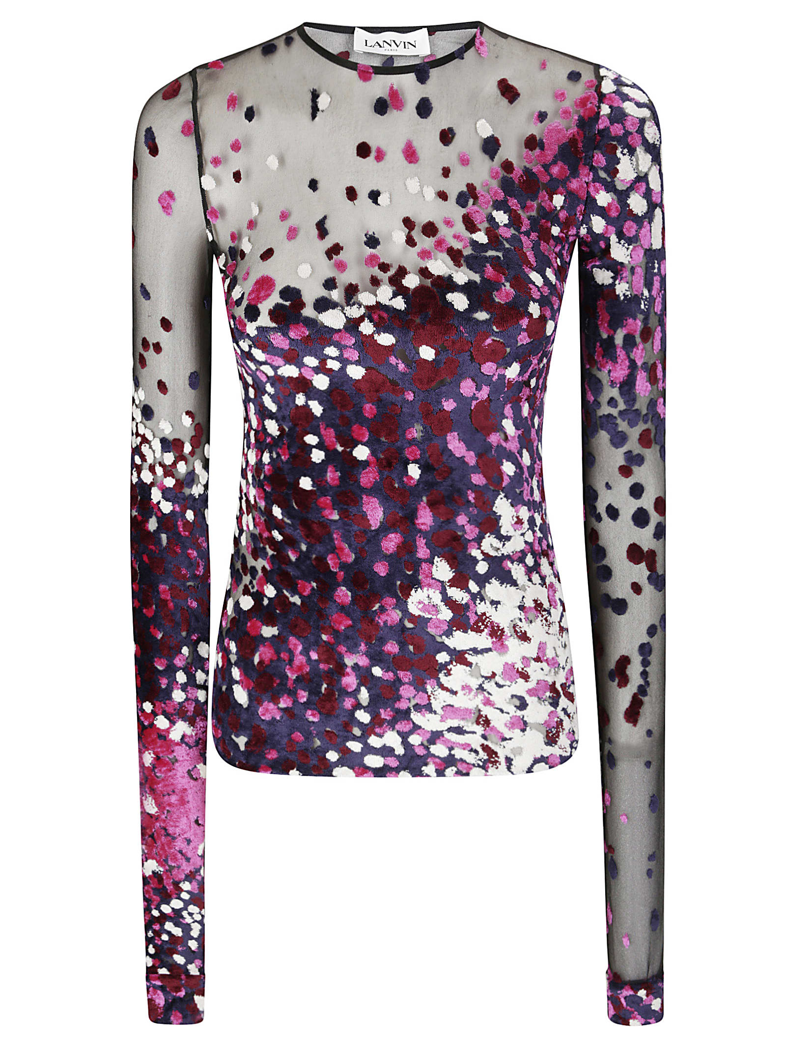 Shop Lanvin Top Manches Longues In Fuchsia/japanese Ink